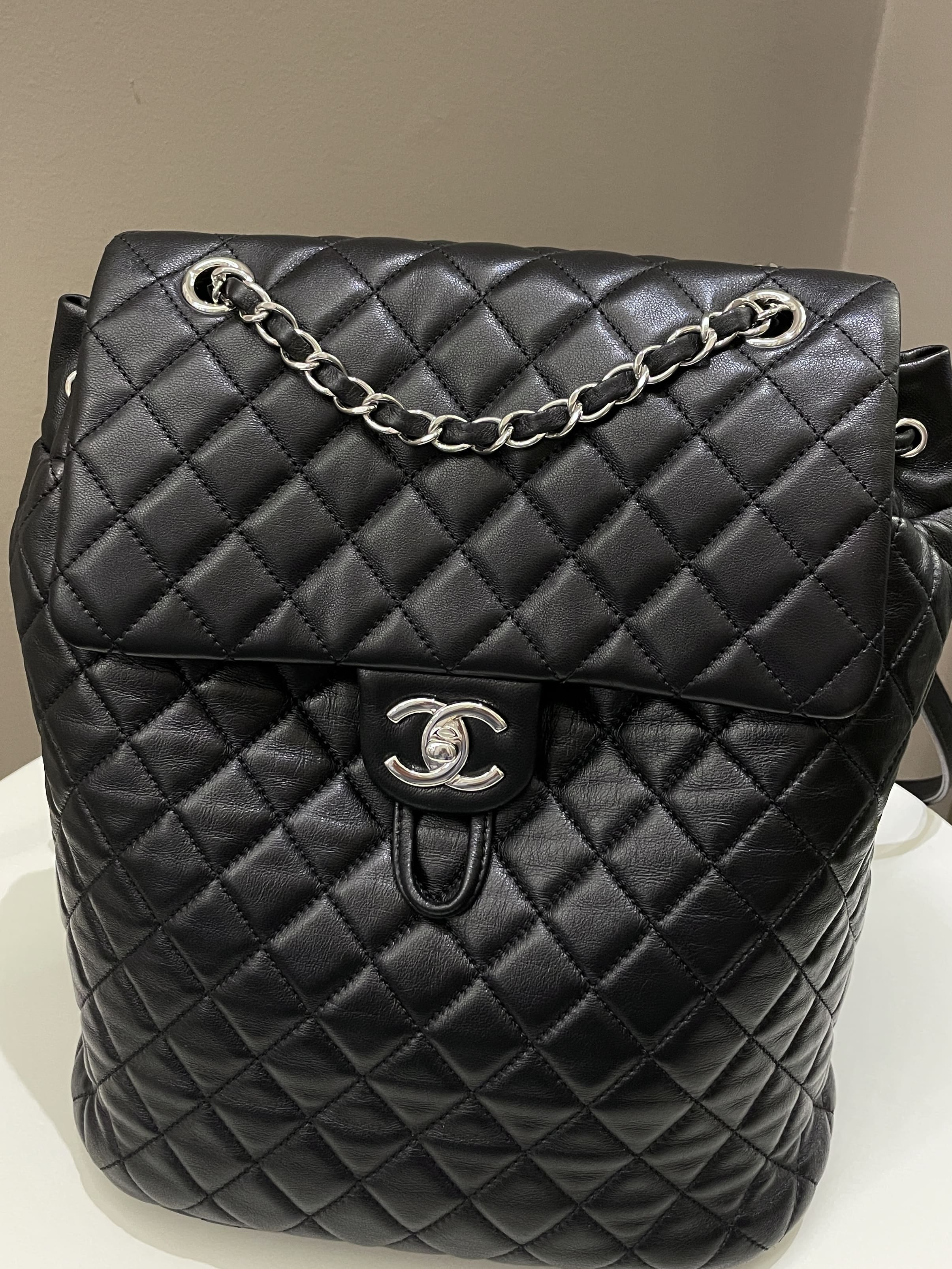 Chanel Quilted Urban Spirit Backpack Black Lambskin