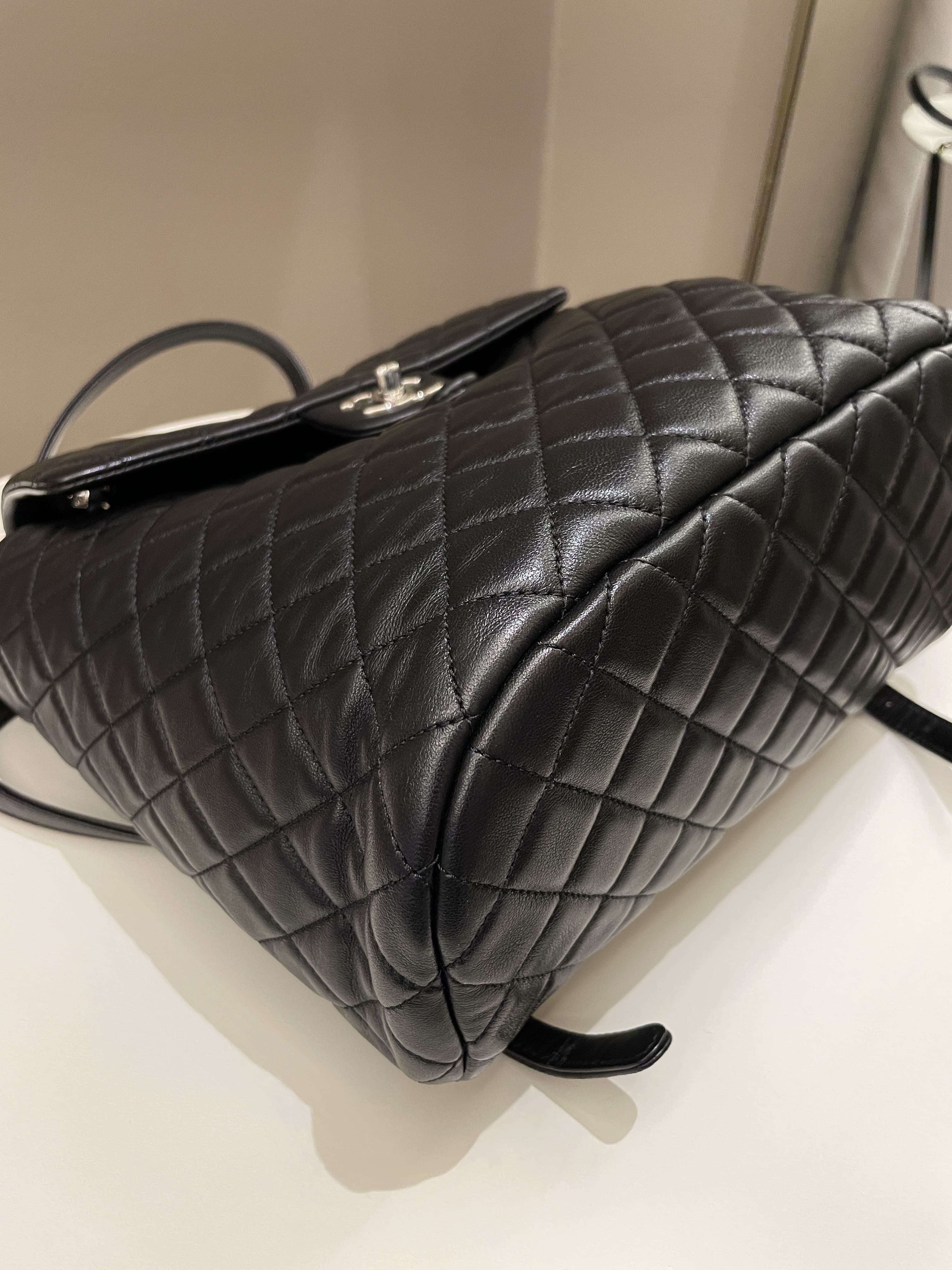 Chanel Quilted Urban Spirit Backpack Black Lambskin
