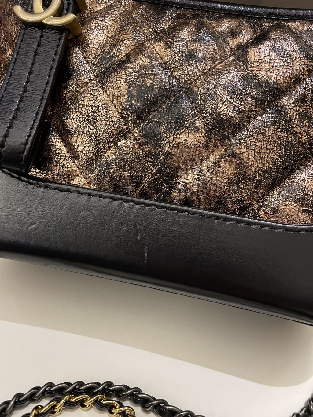 Chanel Gabrielle Hobo Bronze Metallic Calfskin