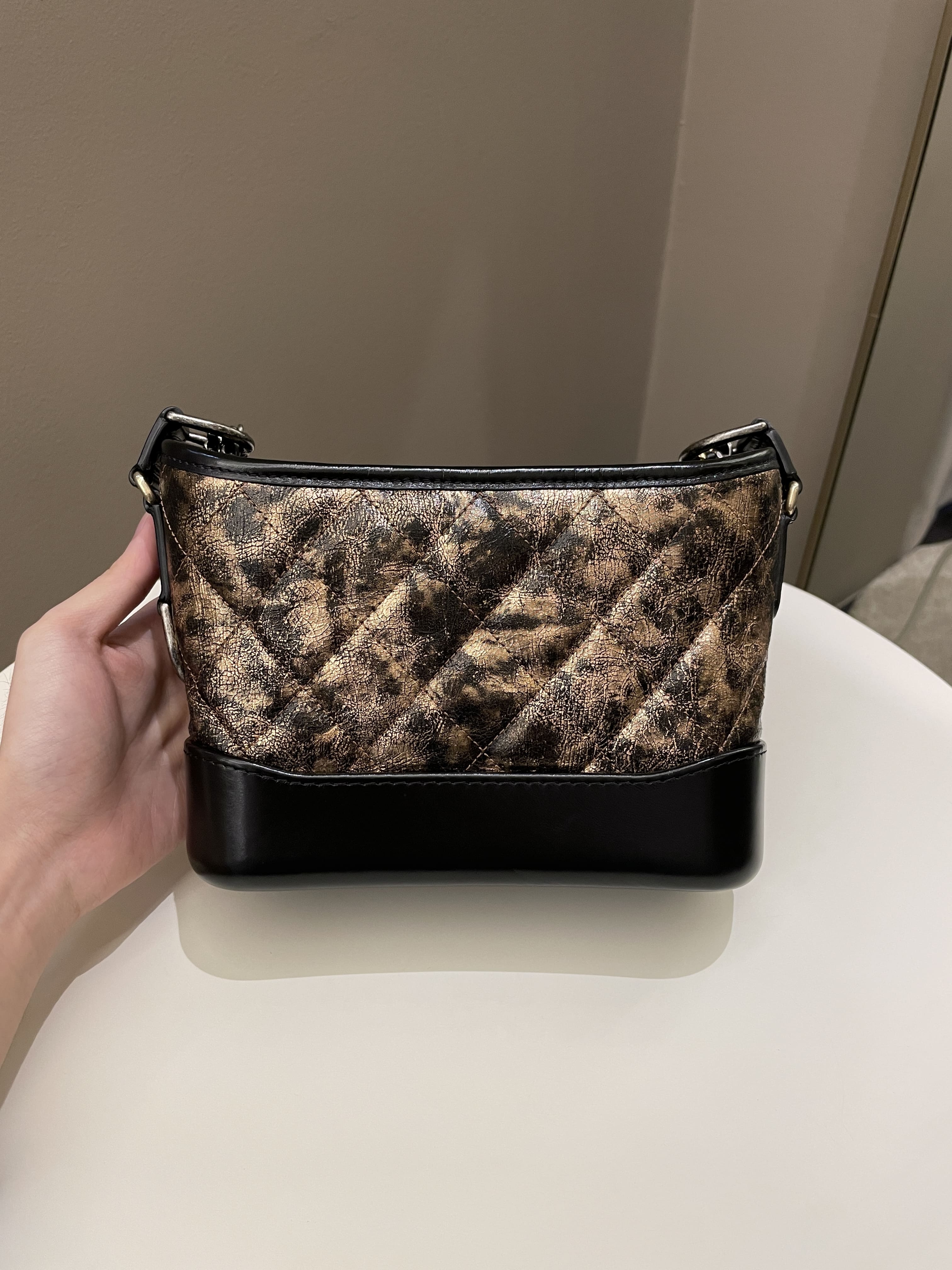 Chanel Gabrielle Hobo Bronze Metallic Calfskin