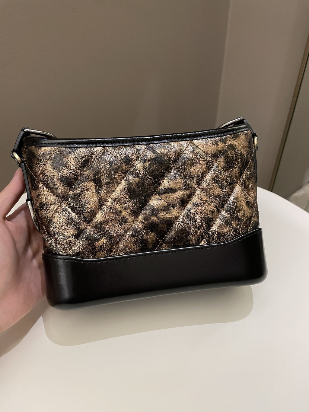 Chanel Gabrielle Hobo Bronze Metallic Calfskin