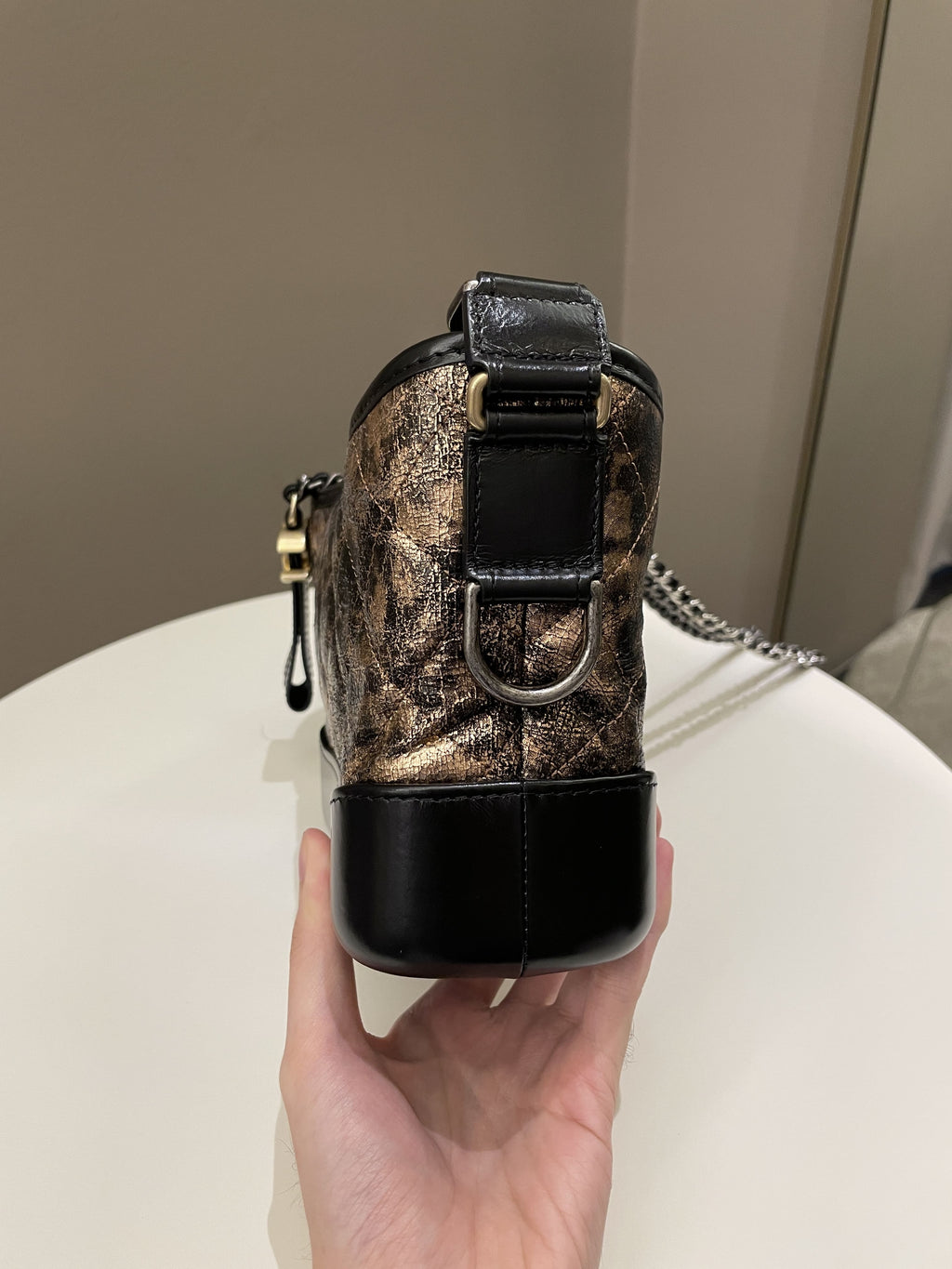 Chanel Gabrielle Hobo Bronze Metallic Calfskin