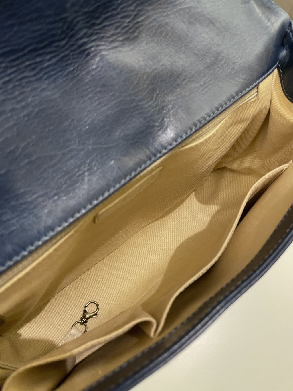 Chanel Quilted Boy Large Blue Age Calfskin