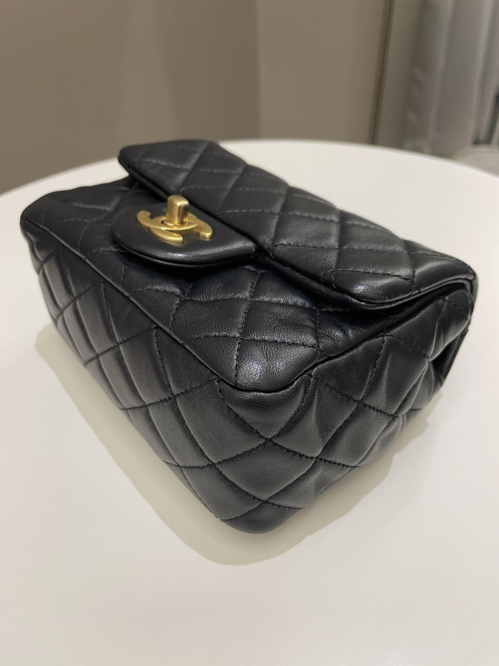 Chanel Pearl Crush Mini Square Black Lambskin