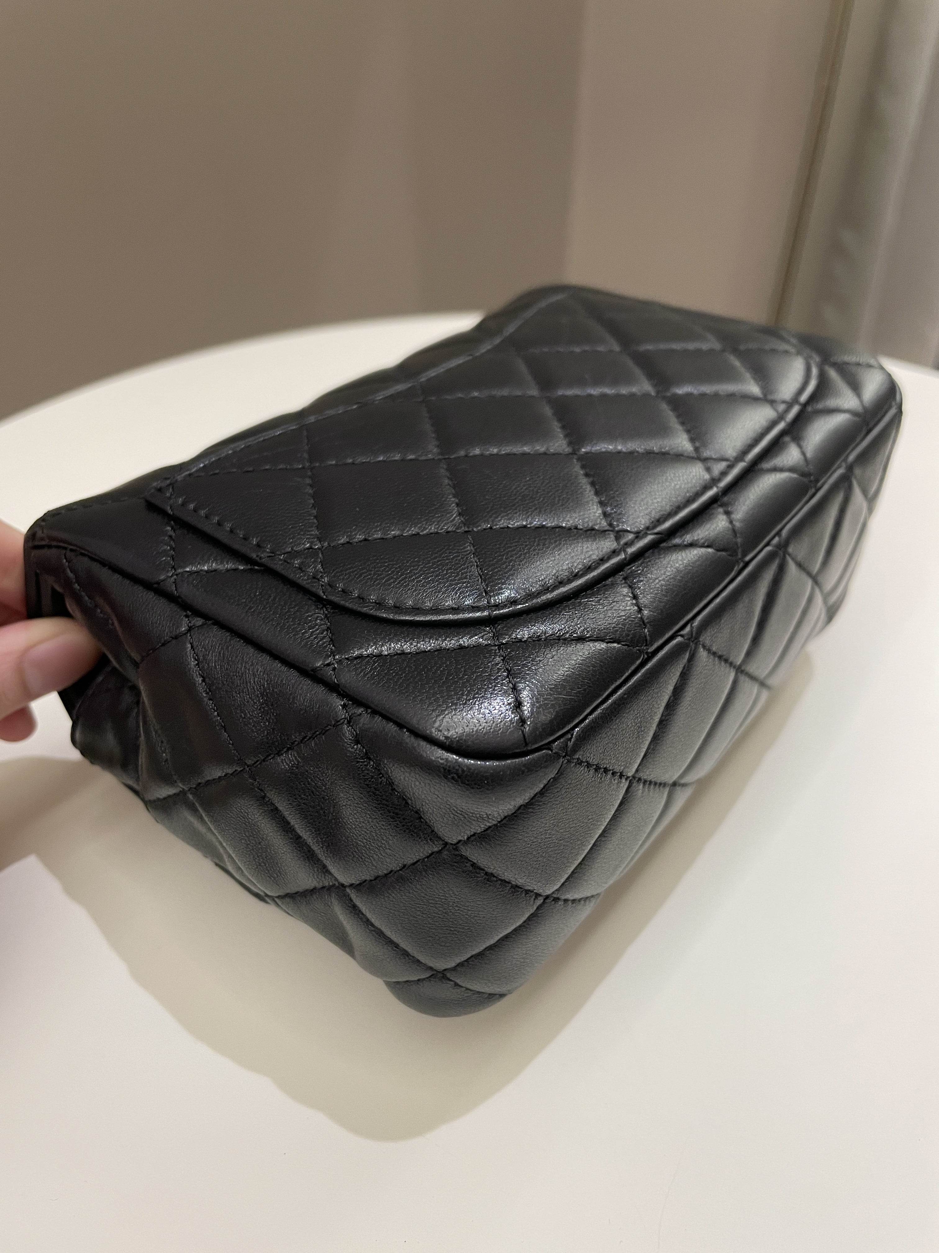Chanel Pearl Crush Mini Square Black Lambskin