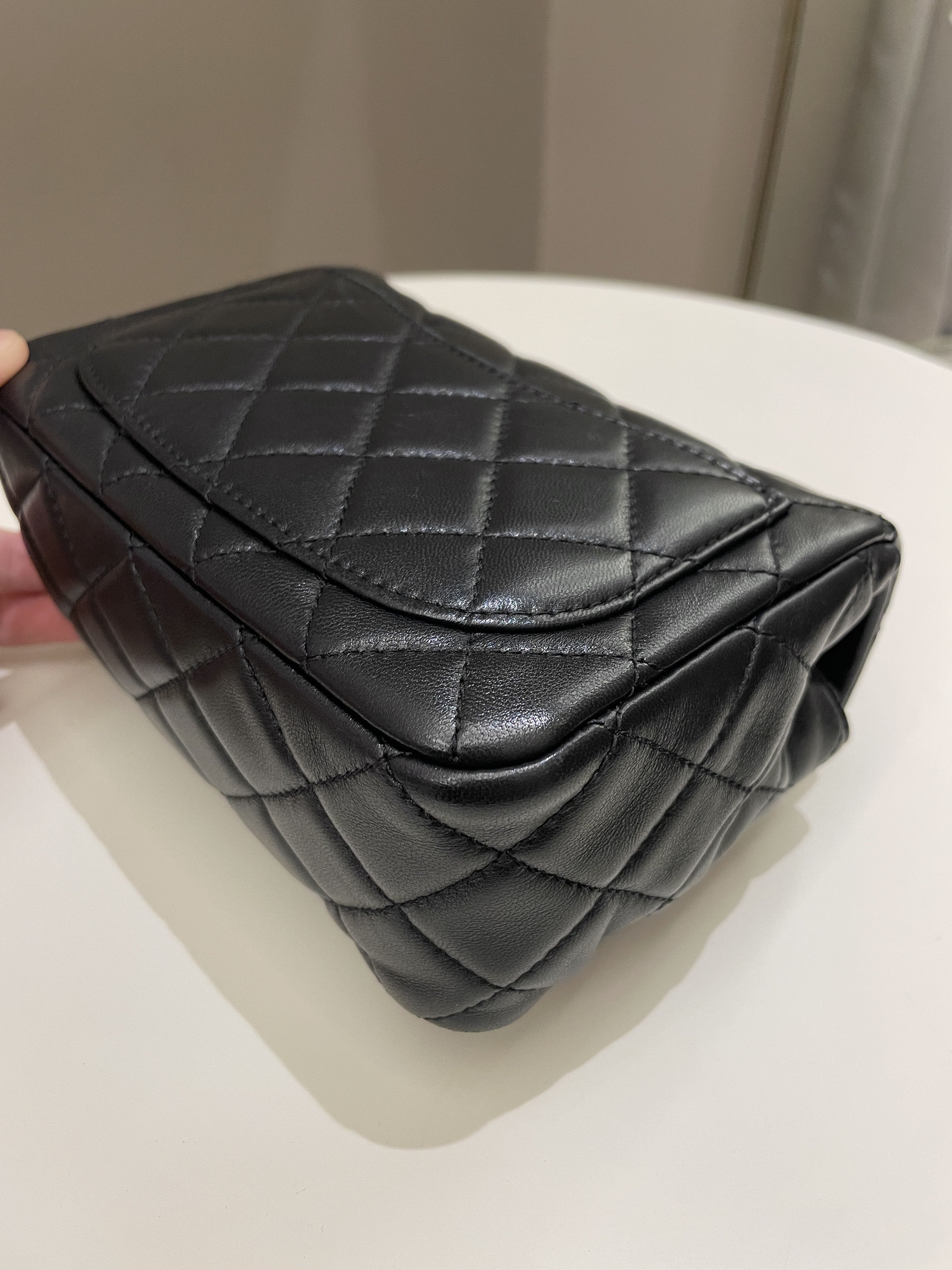 Chanel Pearl Crush Mini Square Black Lambskin