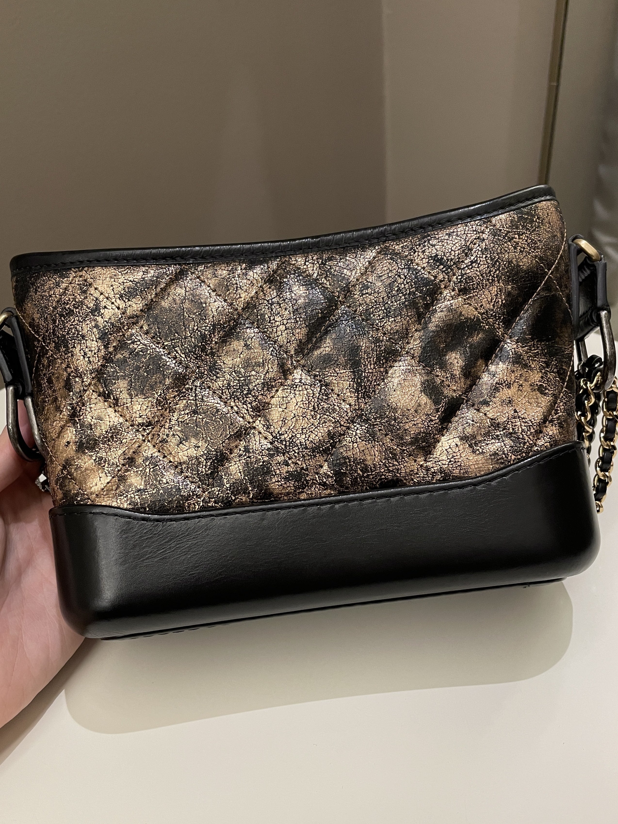 Chanel Gabrielle Hobo Bronze Metallic Calfskin
