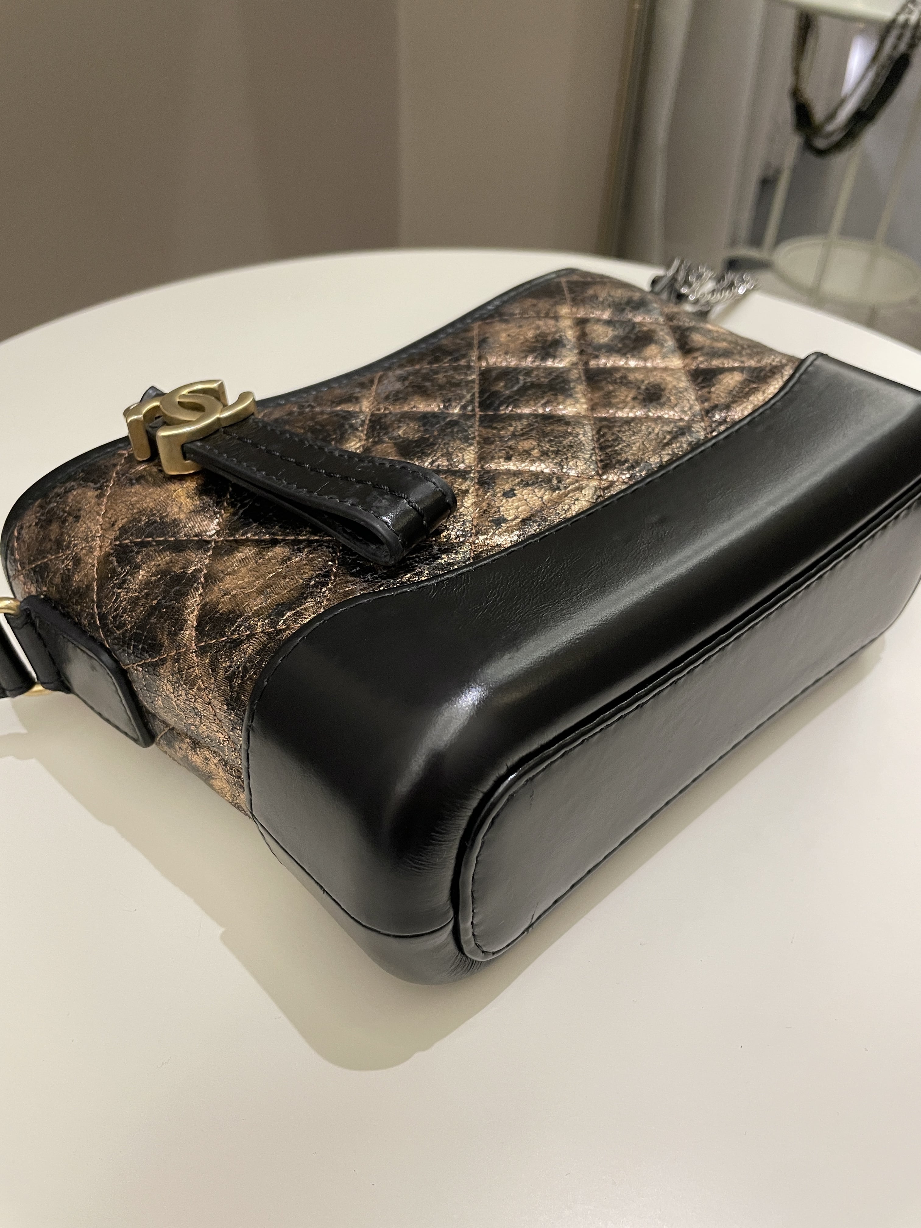 Chanel Gabrielle Hobo Bronze Metallic Calfskin