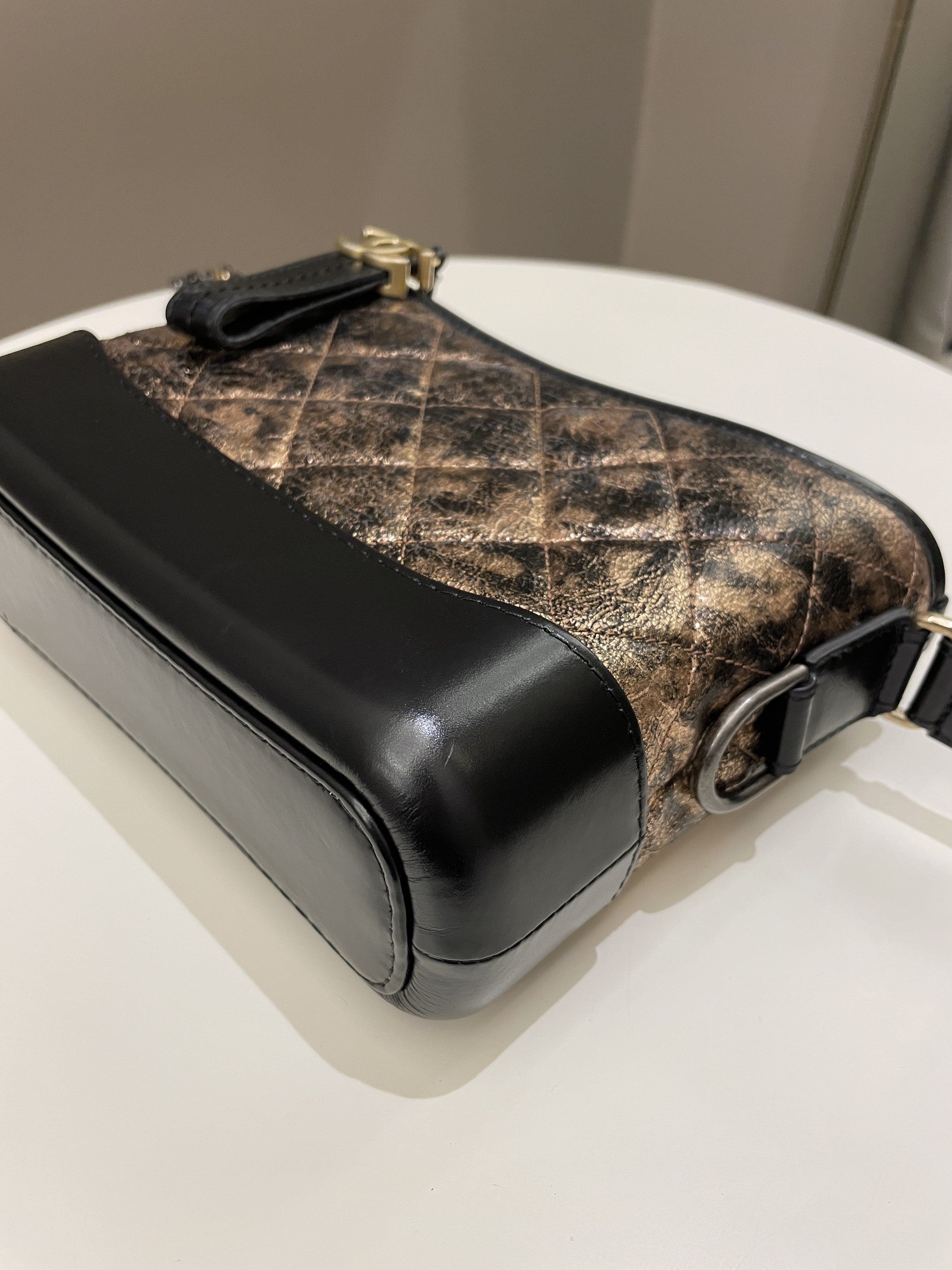 Chanel Gabrielle Hobo Bronze Metallic Calfskin
