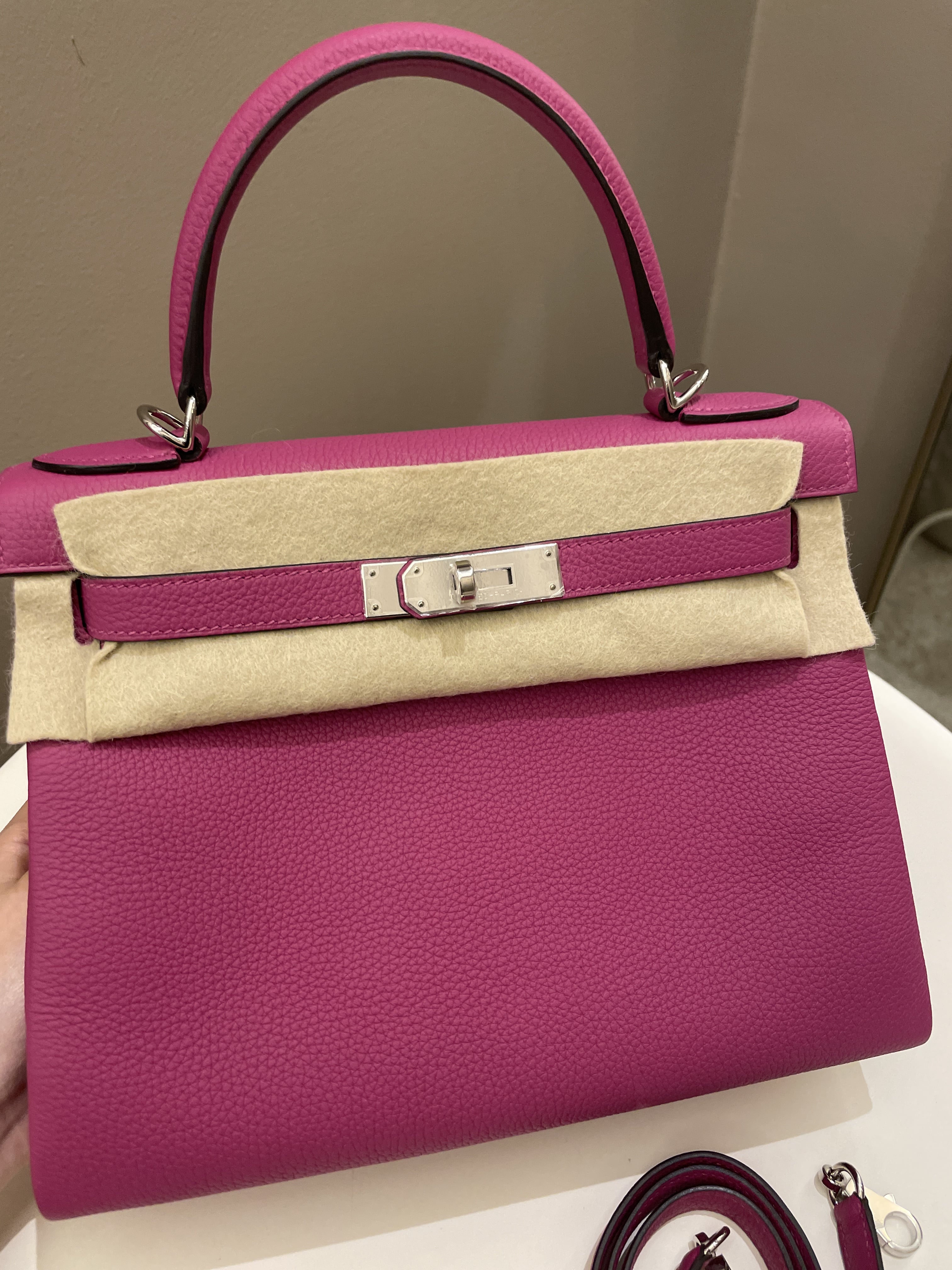 Hermes Kelly 28 Rose Pourpre Clemence