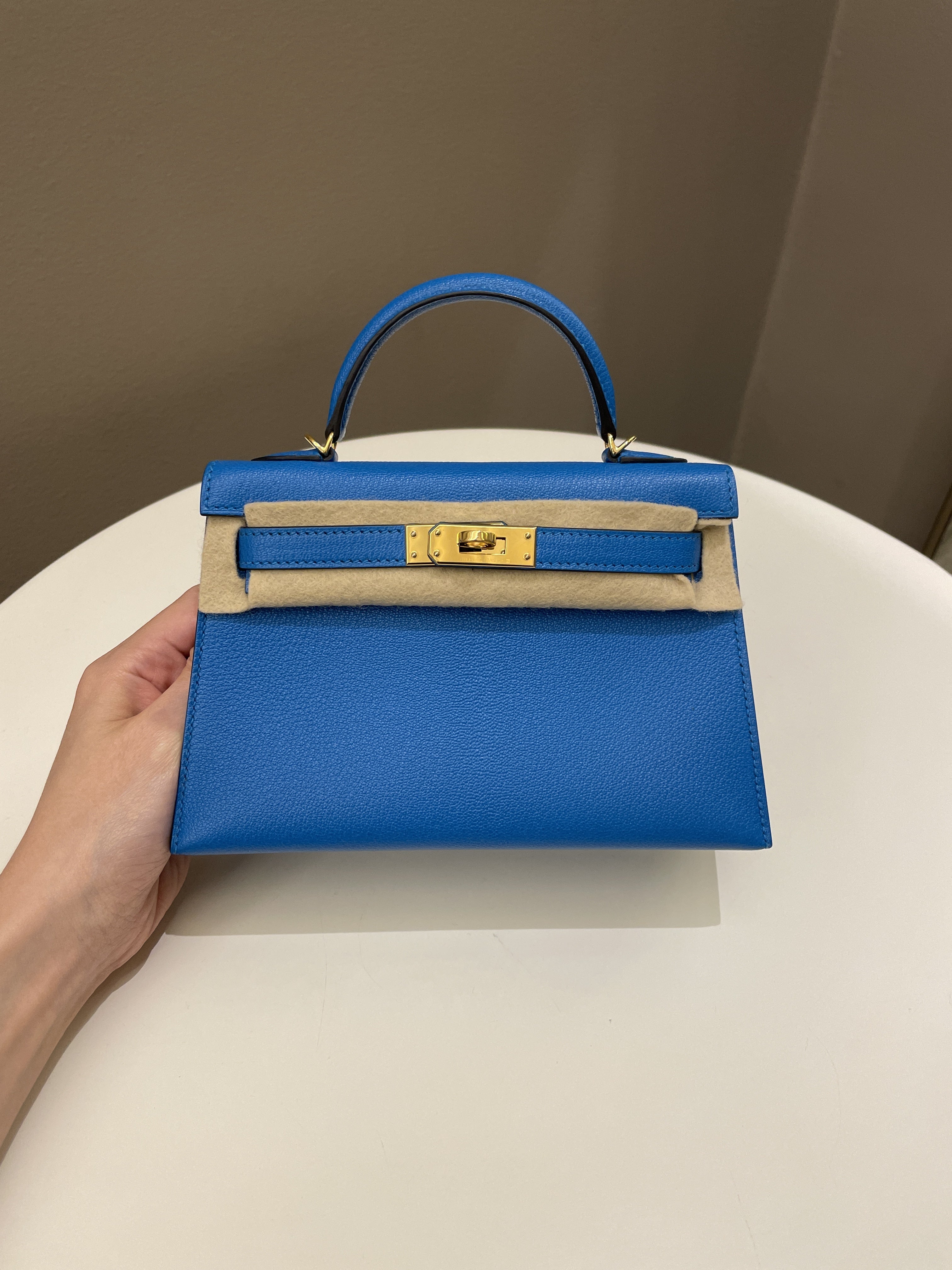 Hermes Mini Kelly 20 Bleu Hydra ChÃƒÆ’Ã‚Â¨vre