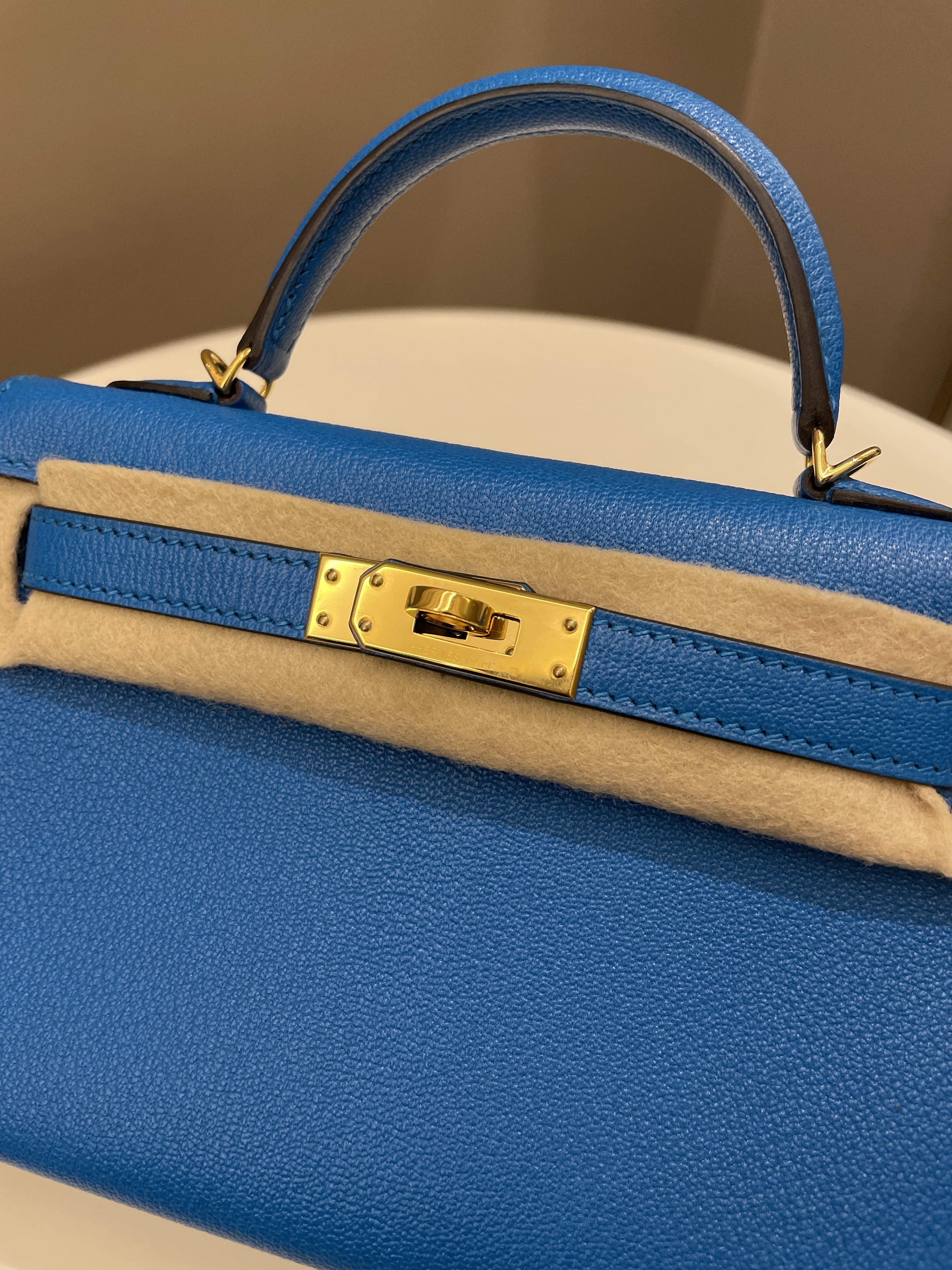 Hermes Mini Kelly 20 Bleu Hydra ChÃƒÆ’Ã‚Â¨vre