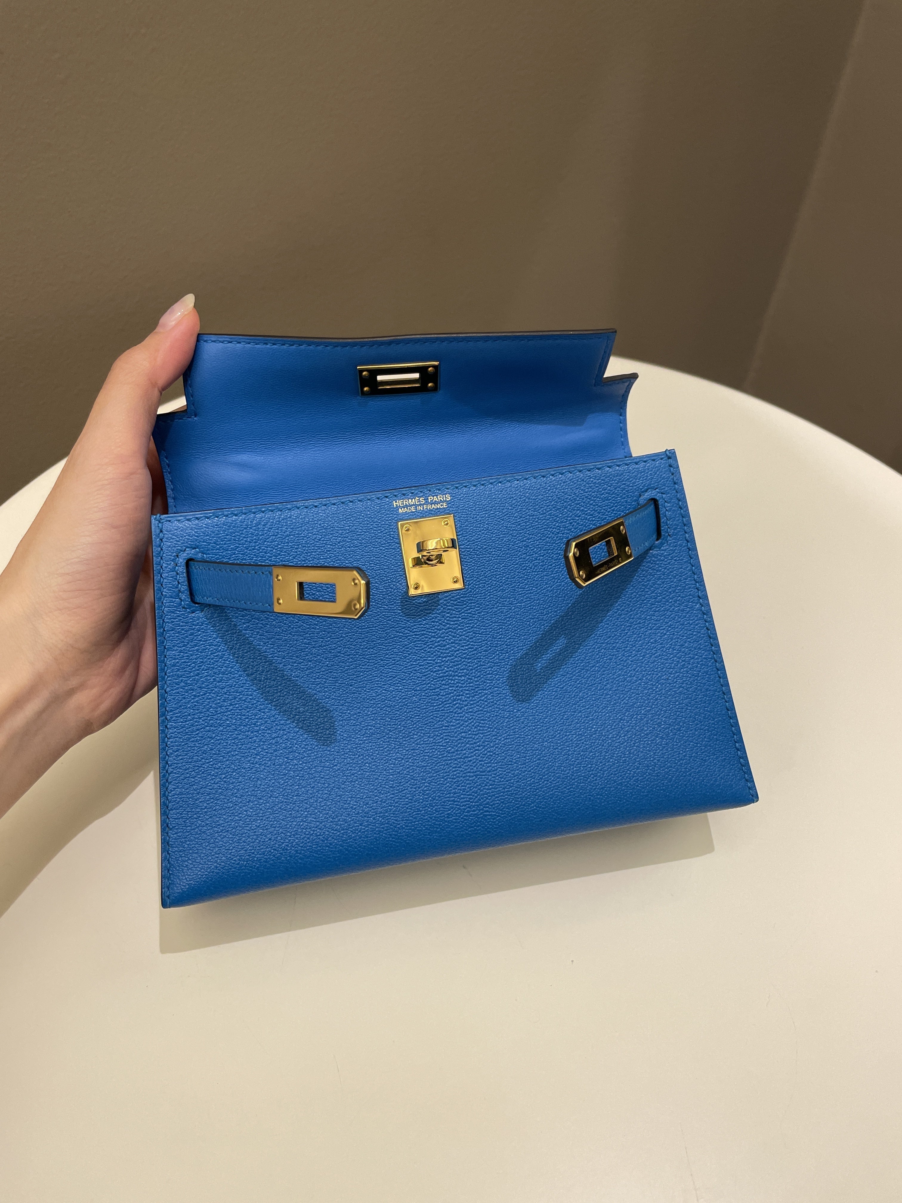 Hermes Mini Kelly 20 Bleu Hydra ChÃƒÆ’Ã‚Â¨vre