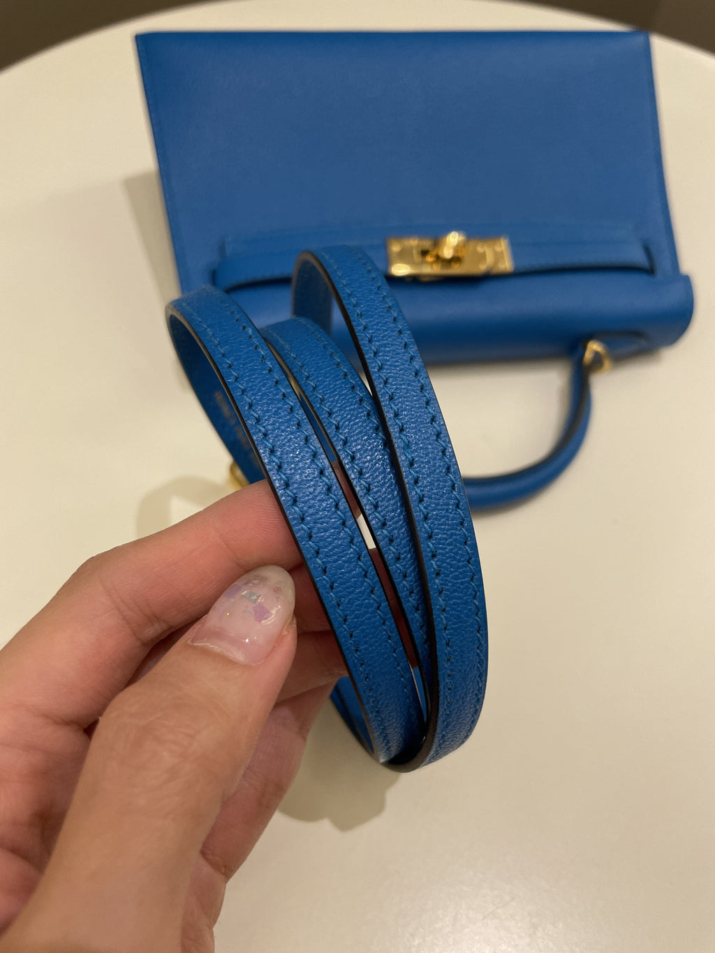 Hermes Mini Kelly 20 Bleu Hydra ChÃƒÆ’Ã‚Â¨vre