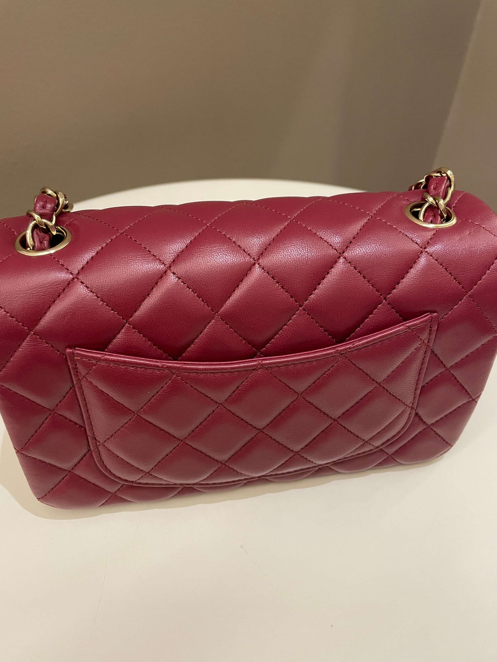 Chanel 22A Quilted Mini Rectangular Burgundy Lambskin