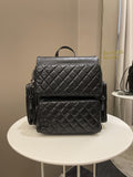 Chanel Quilted Casual Rock Backpack Black Aged Calf
