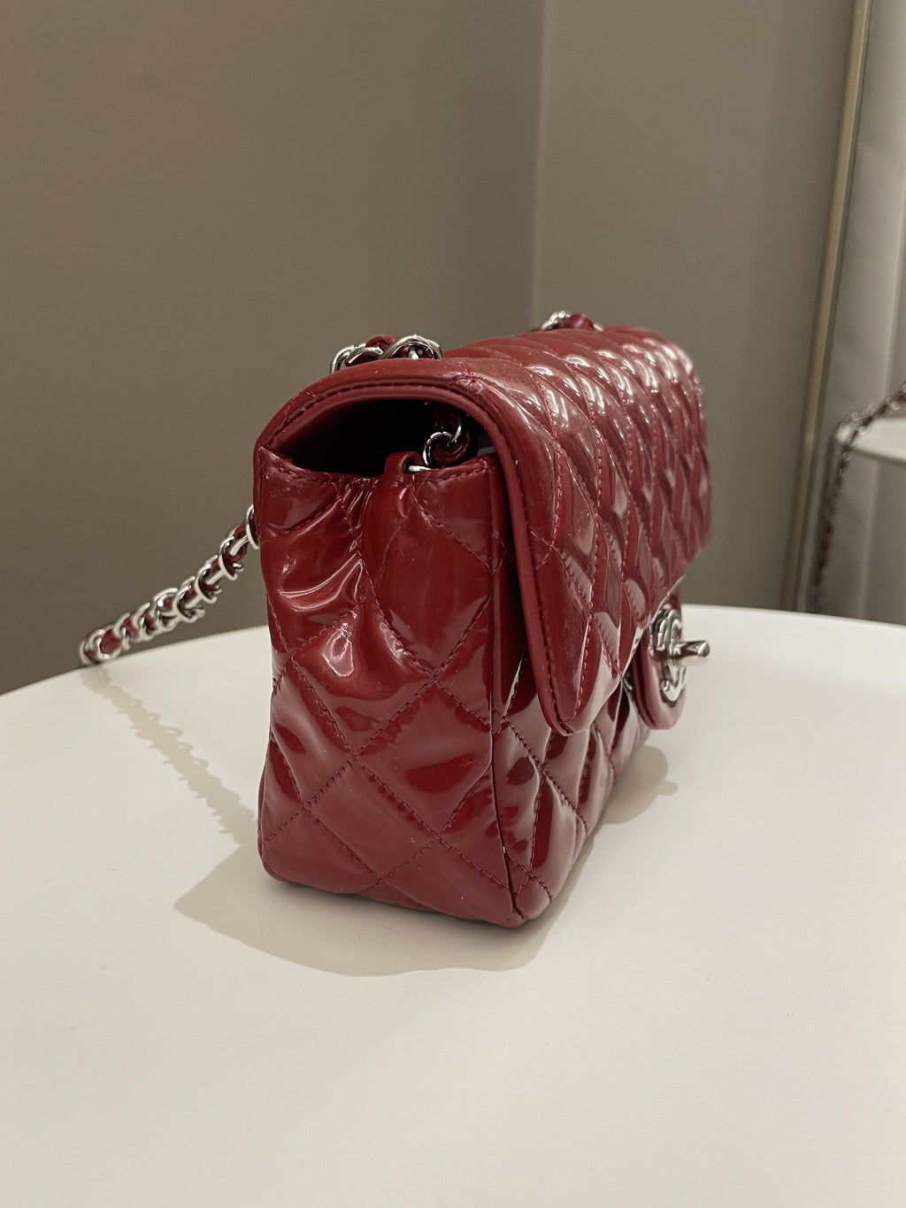 Chanel Classic Quilted Mini Rectangular Red Patent