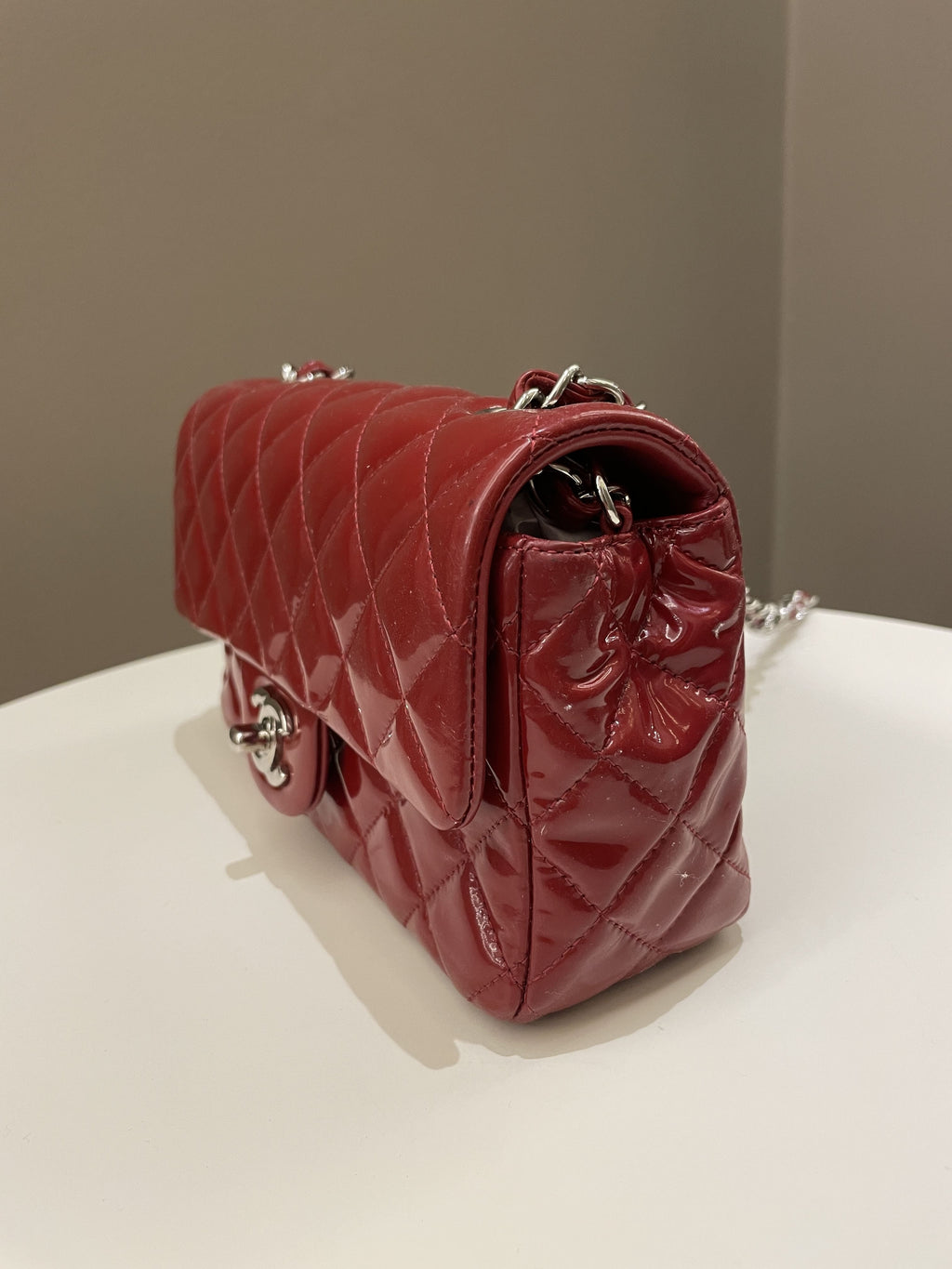 Chanel Classic Quilted Mini Rectangular Red Patent