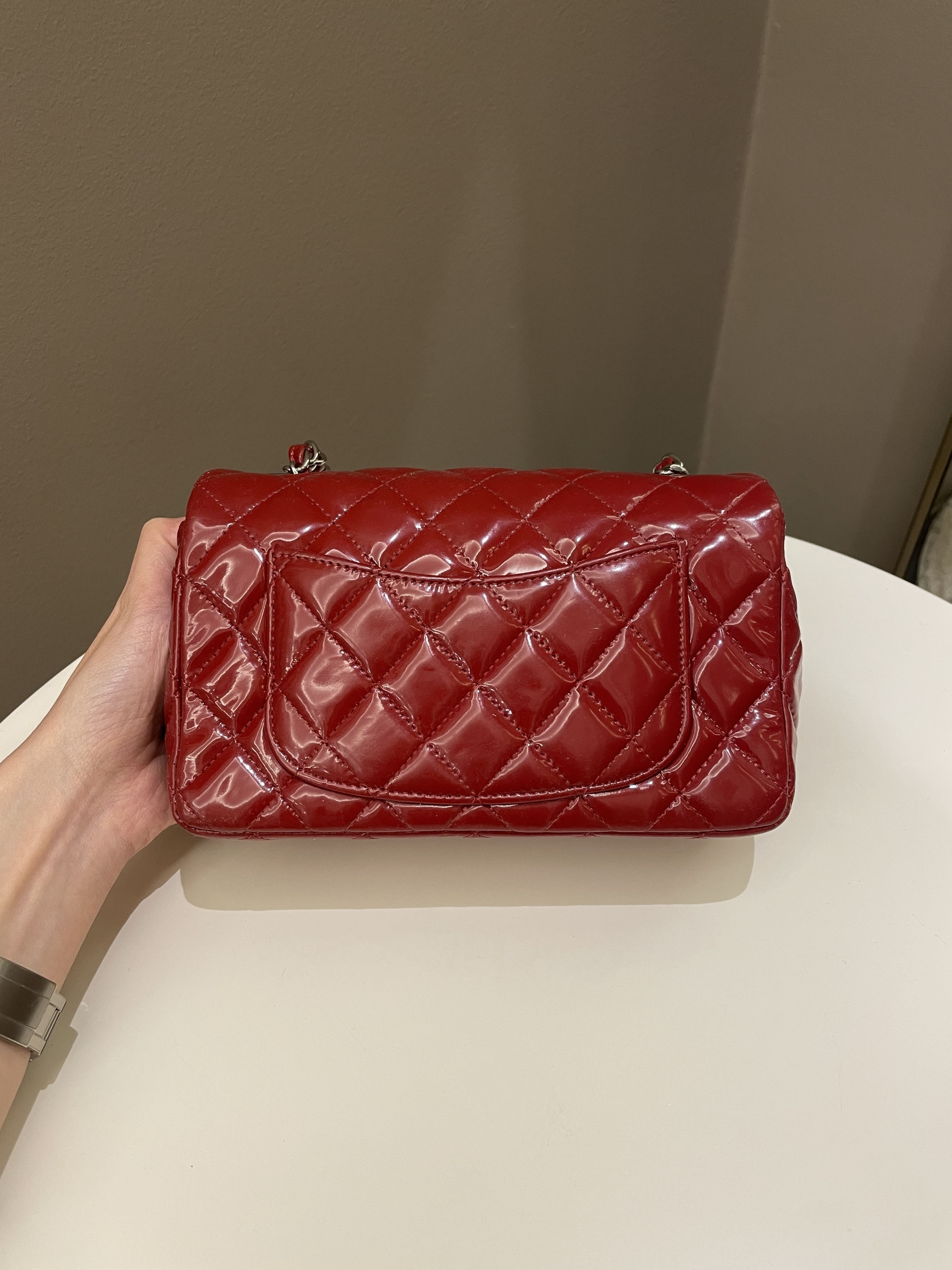 Chanel Classic Quilted Mini Rectangular Red Patent