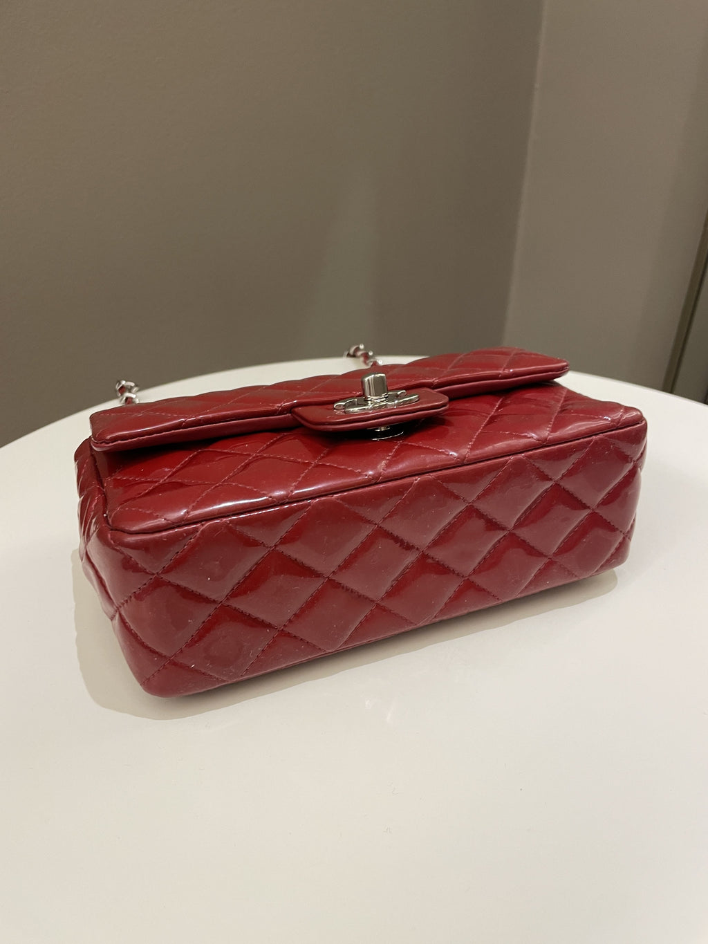 Chanel Classic Quilted Mini Rectangular Red Patent