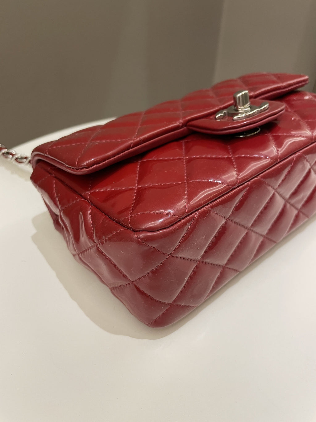 Chanel Classic Quilted Mini Rectangular Red Patent
