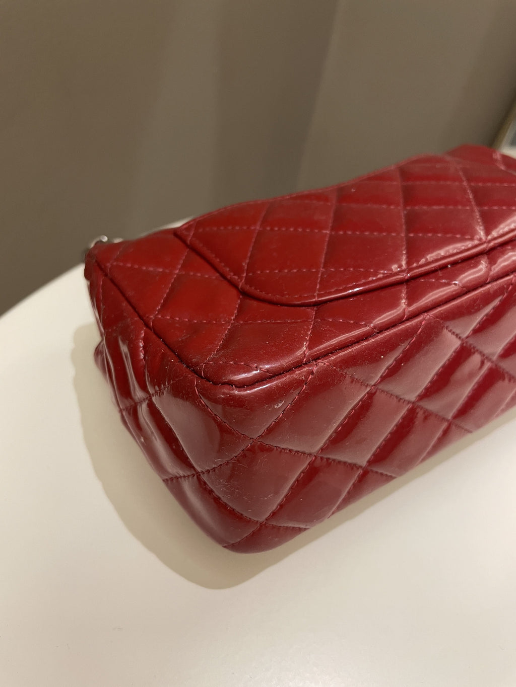 Chanel Classic Quilted Mini Rectangular Red Patent