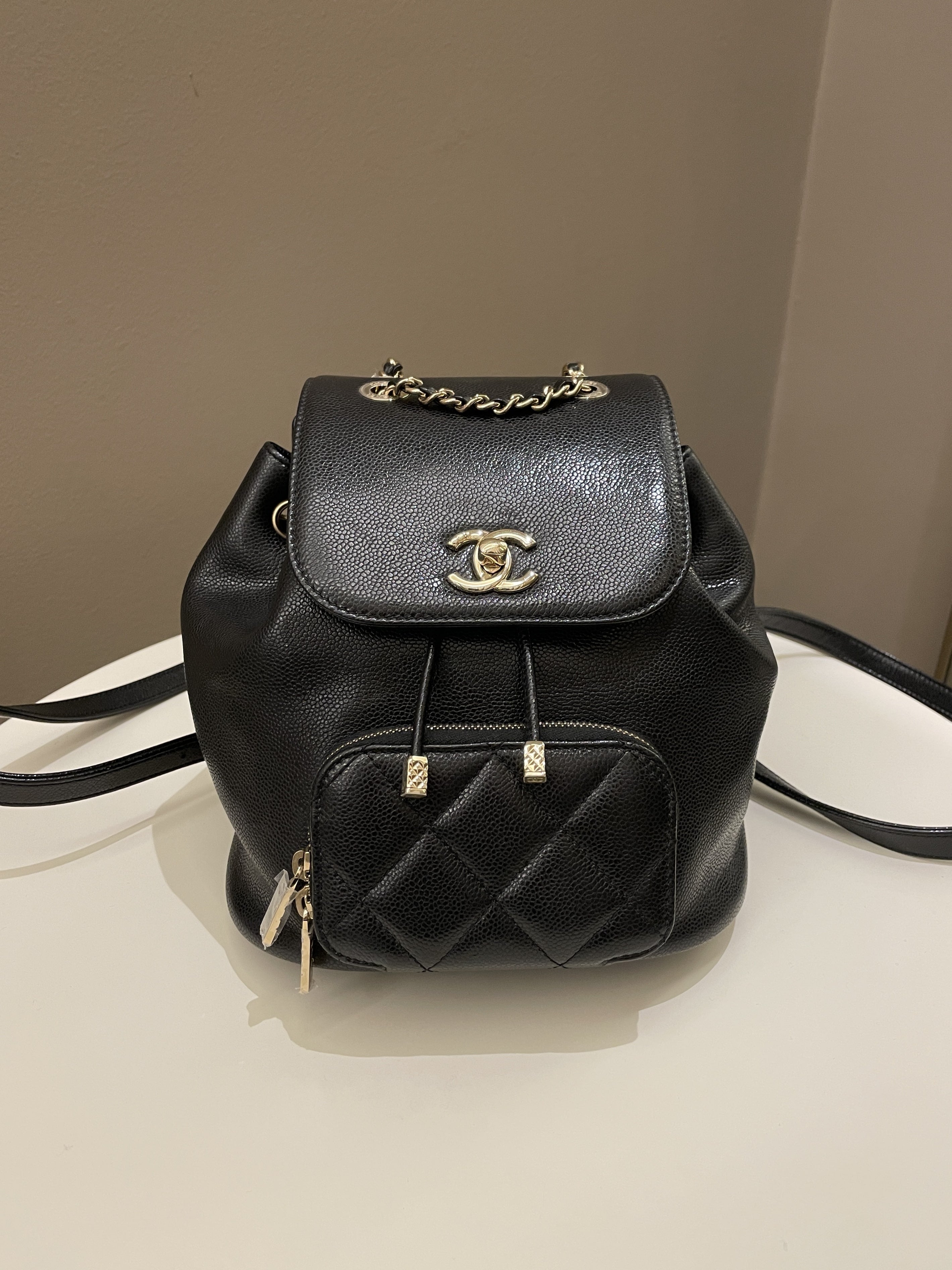 Chanel 22B Business Affinity Backpack Black Caviar