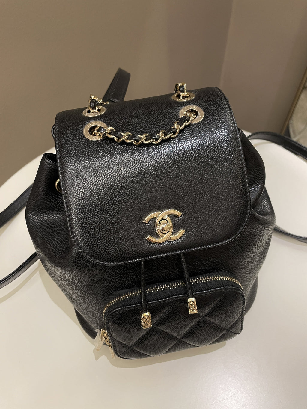 Chanel 22B Business Affinity Backpack Black Caviar