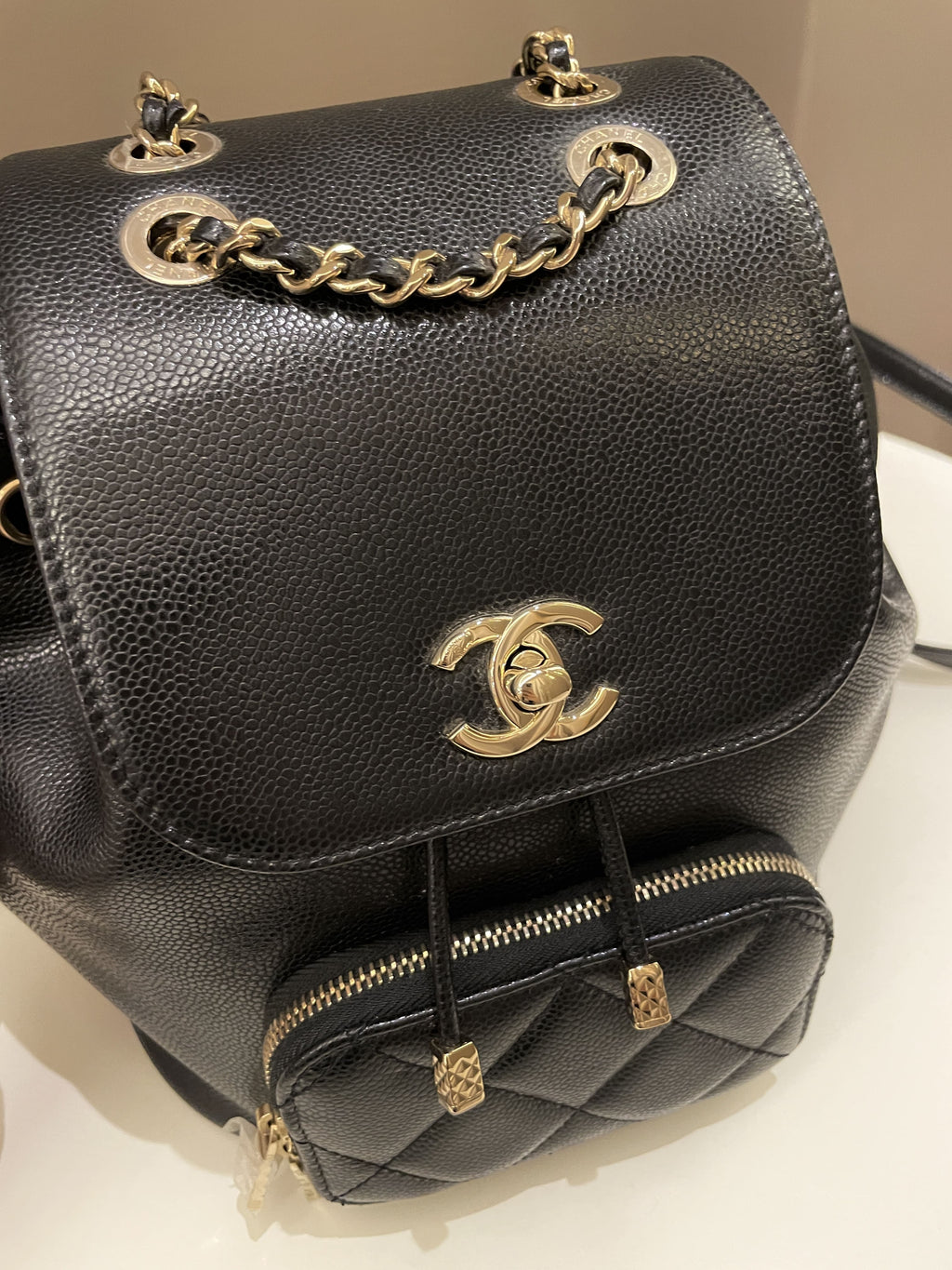 Chanel 22B Business Affinity Backpack Black Caviar
