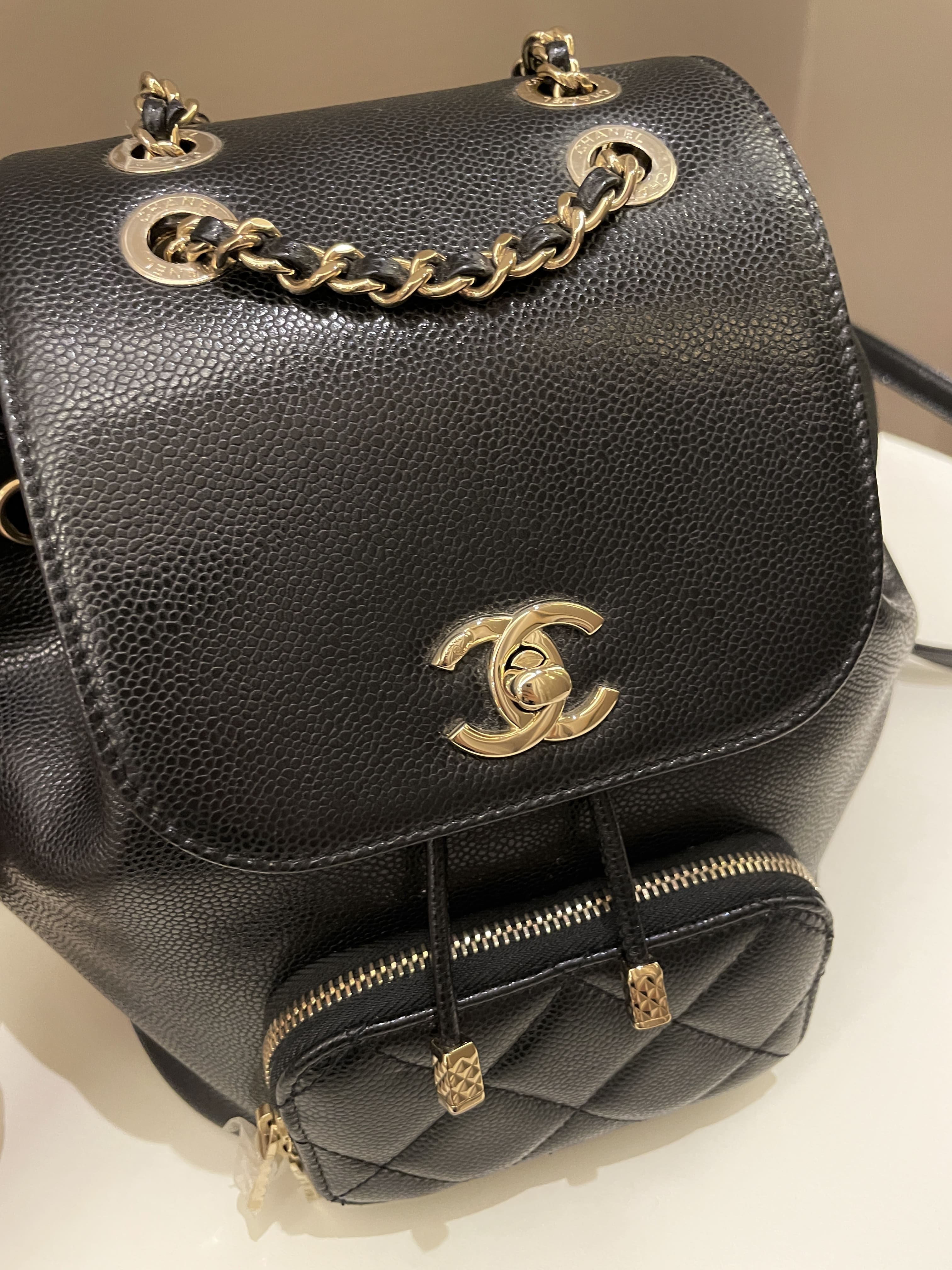 Chanel 22B Business Affinity Backpack Black Caviar