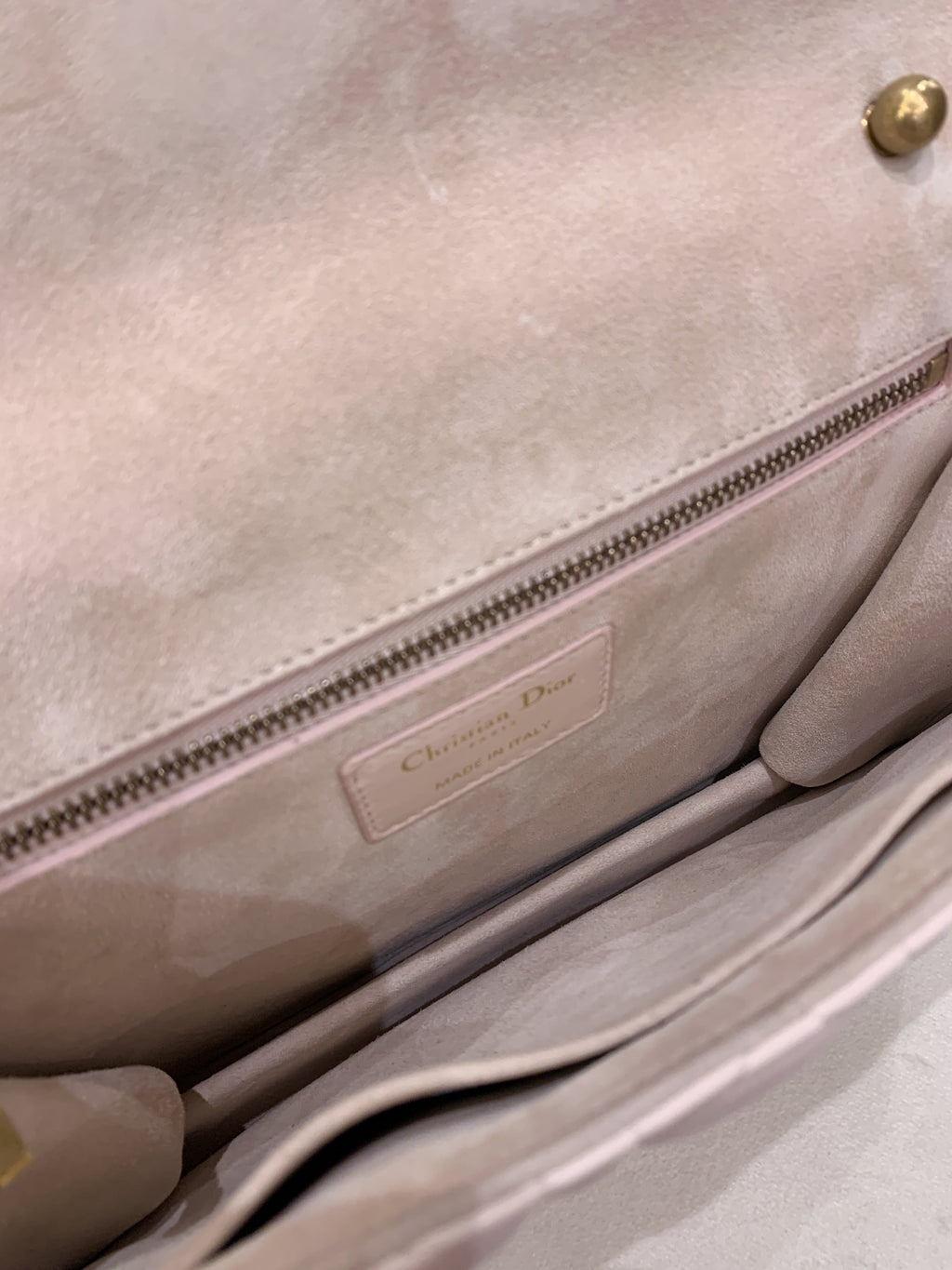 Dior Addict Cannage Chain Flap Beige Lambskin