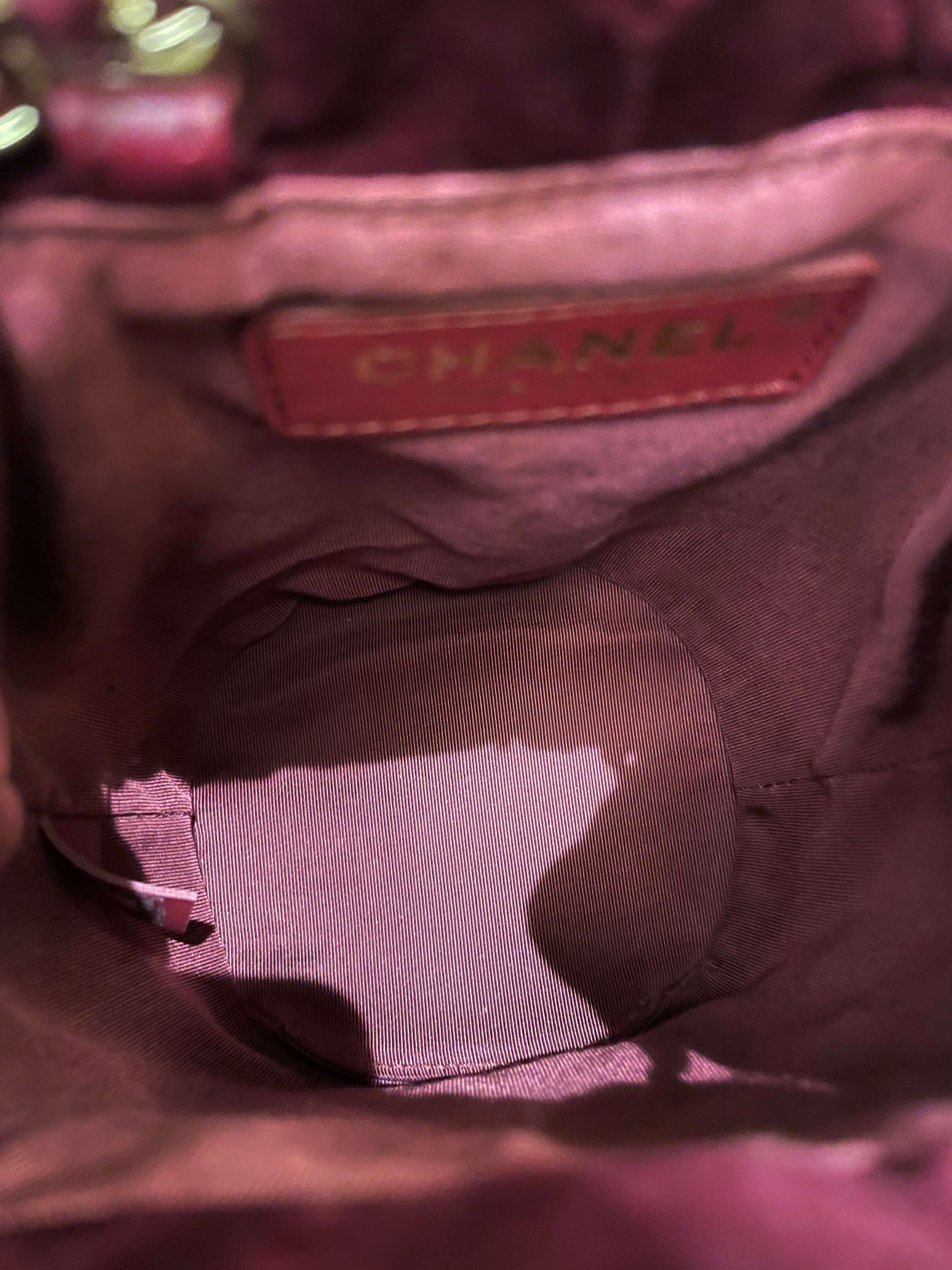 Chanel DiamantÃƒÆ’Ã‚Â© Strass Drawstring Bag Dark Wine Velvet
