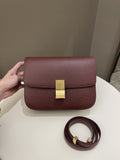 Celine Box Bag Grenat Bordeaux Grainy Leather