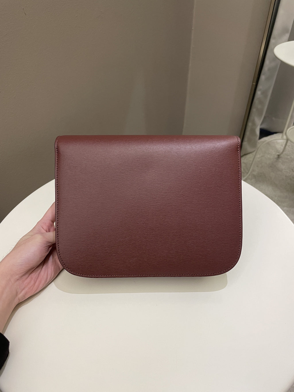 Celine Box Bag Grenat Bordeaux Grainy Leather