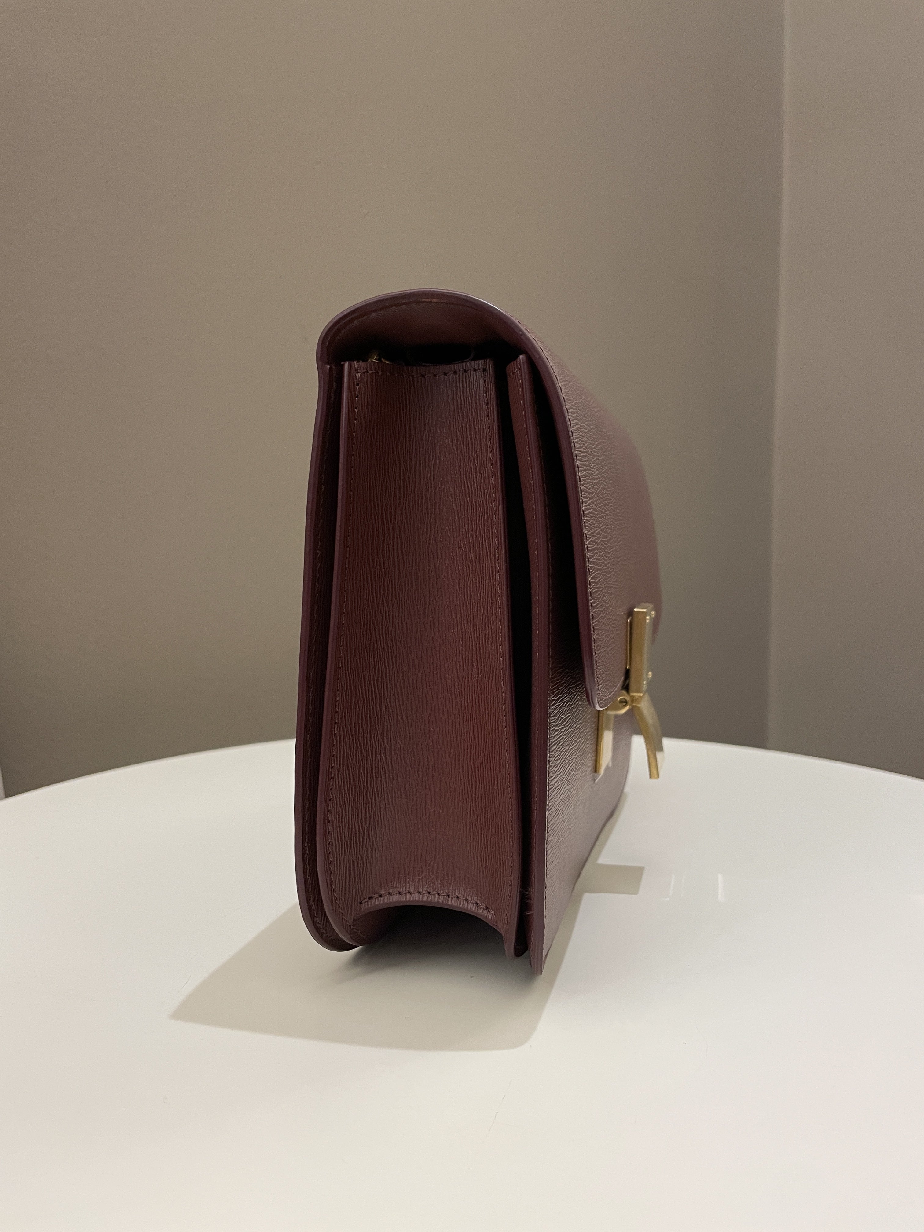 Celine Box Bag Grenat Bordeaux Grainy Leather