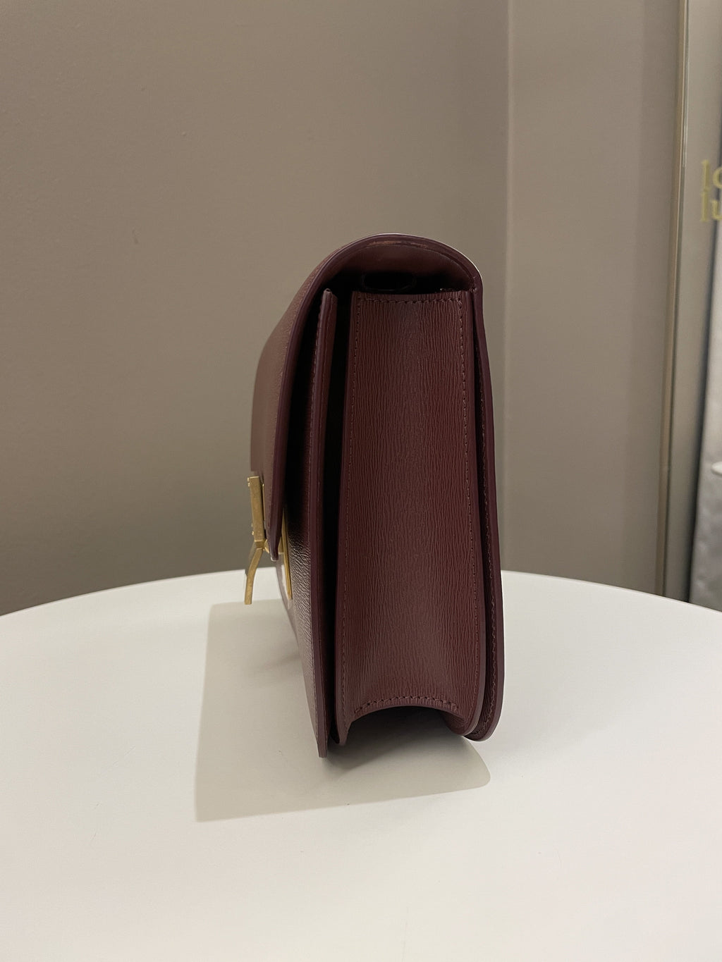 Celine Box Bag Grenat Bordeaux Grainy Leather
