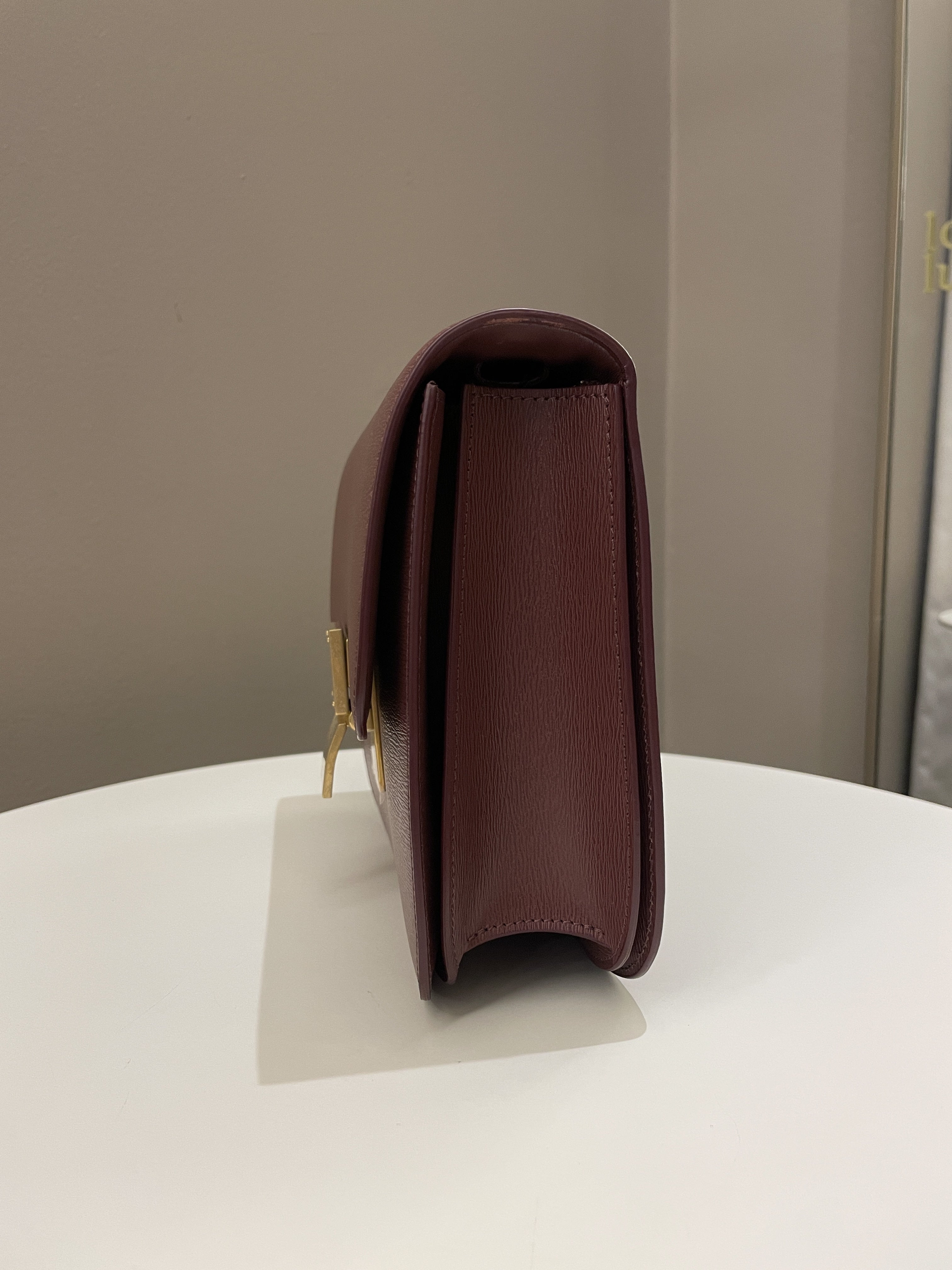 Celine Box Bag Grenat Bordeaux Grainy Leather
