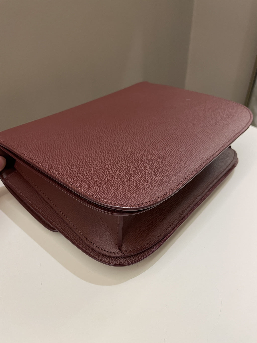 Celine Box Bag Grenat Bordeaux Grainy Leather