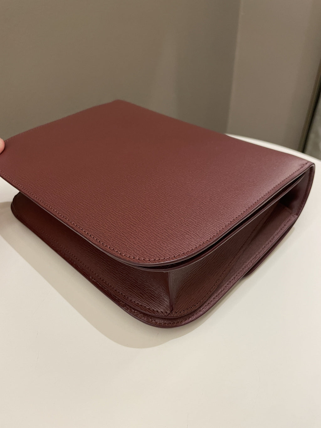 Celine Box Bag Grenat Bordeaux Grainy Leather