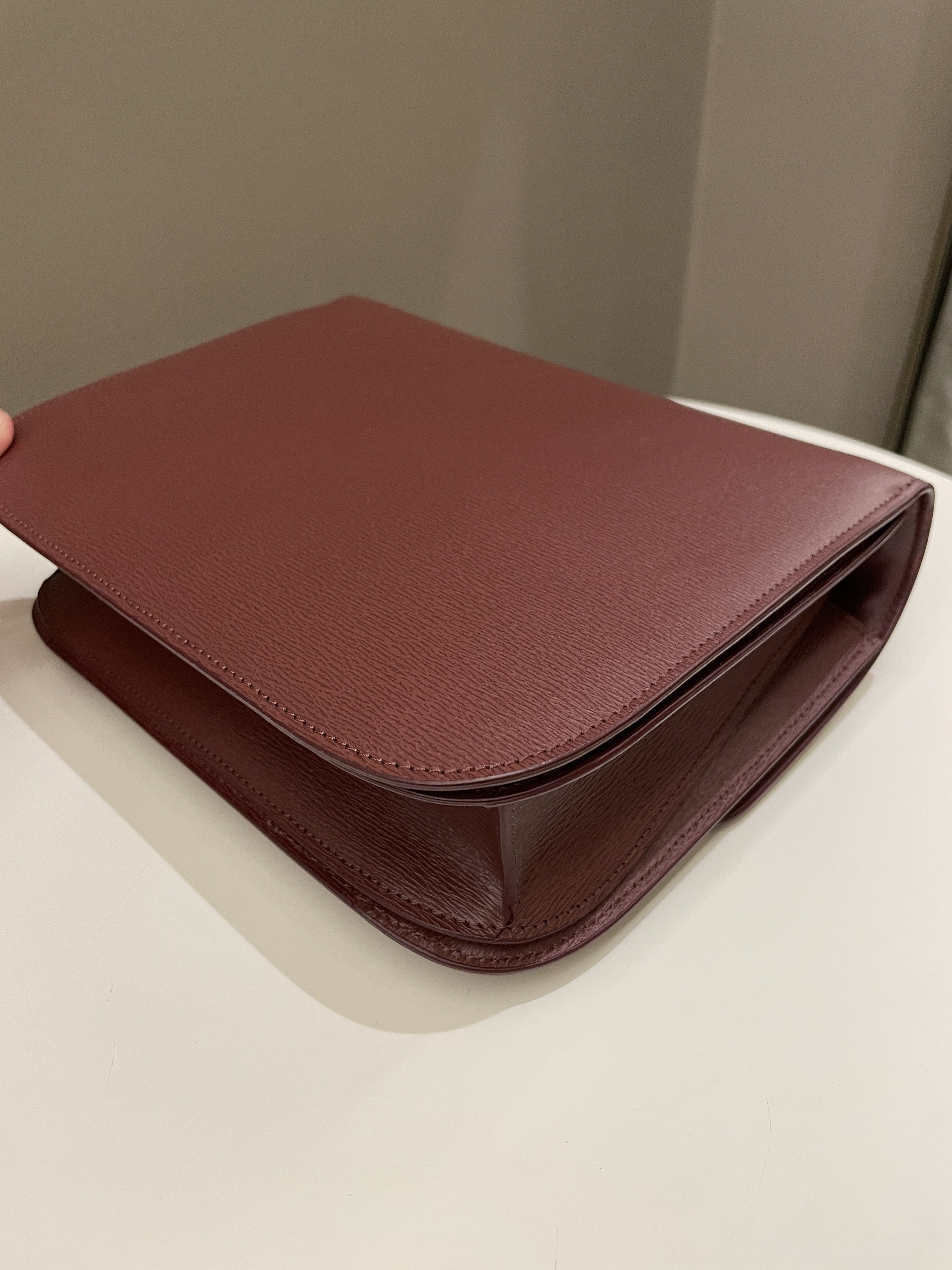 Celine Box Bag Grenat Bordeaux Grainy Leather