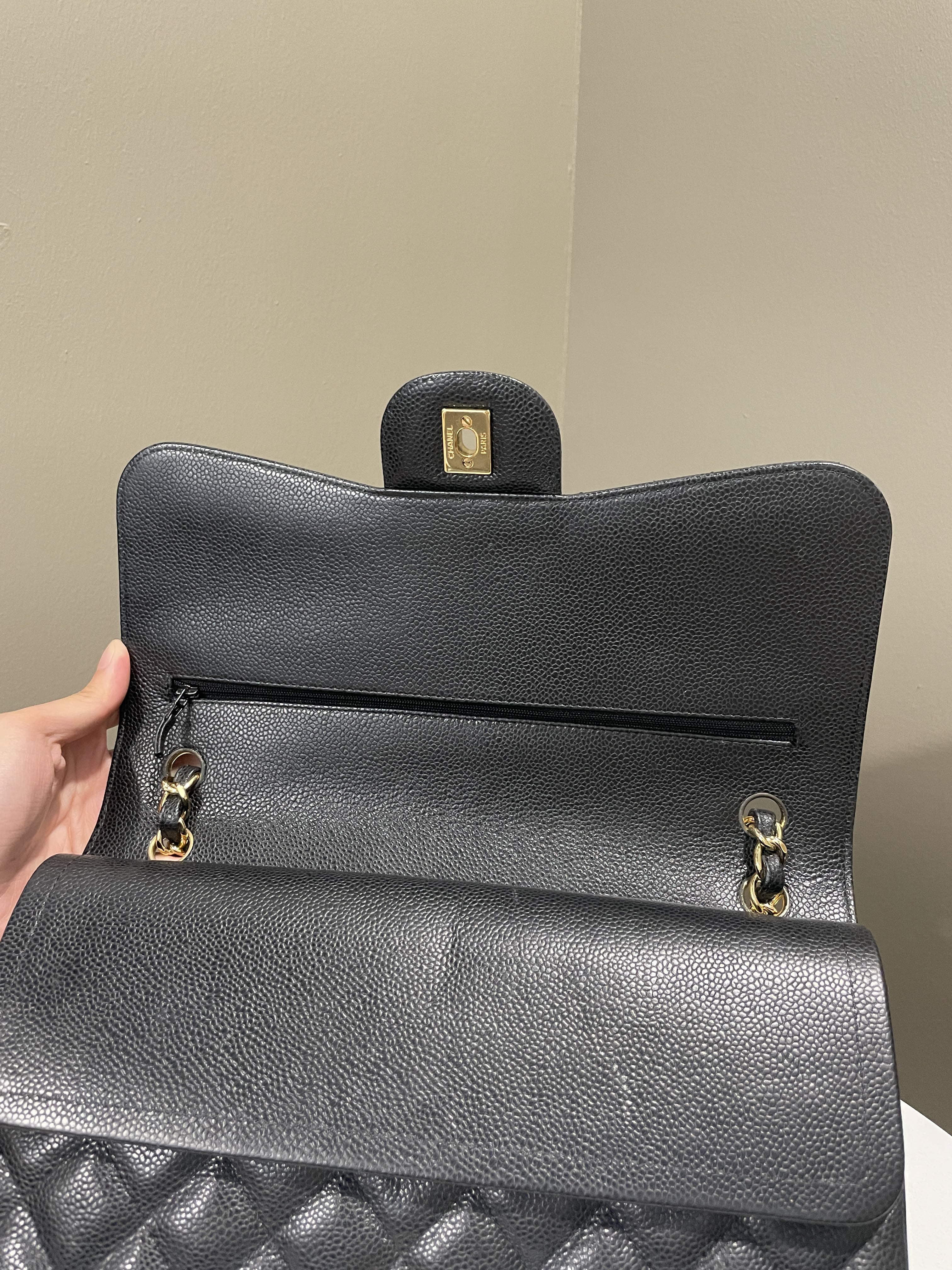 Chanel Classic Jumbo Double Flap Black Caviar