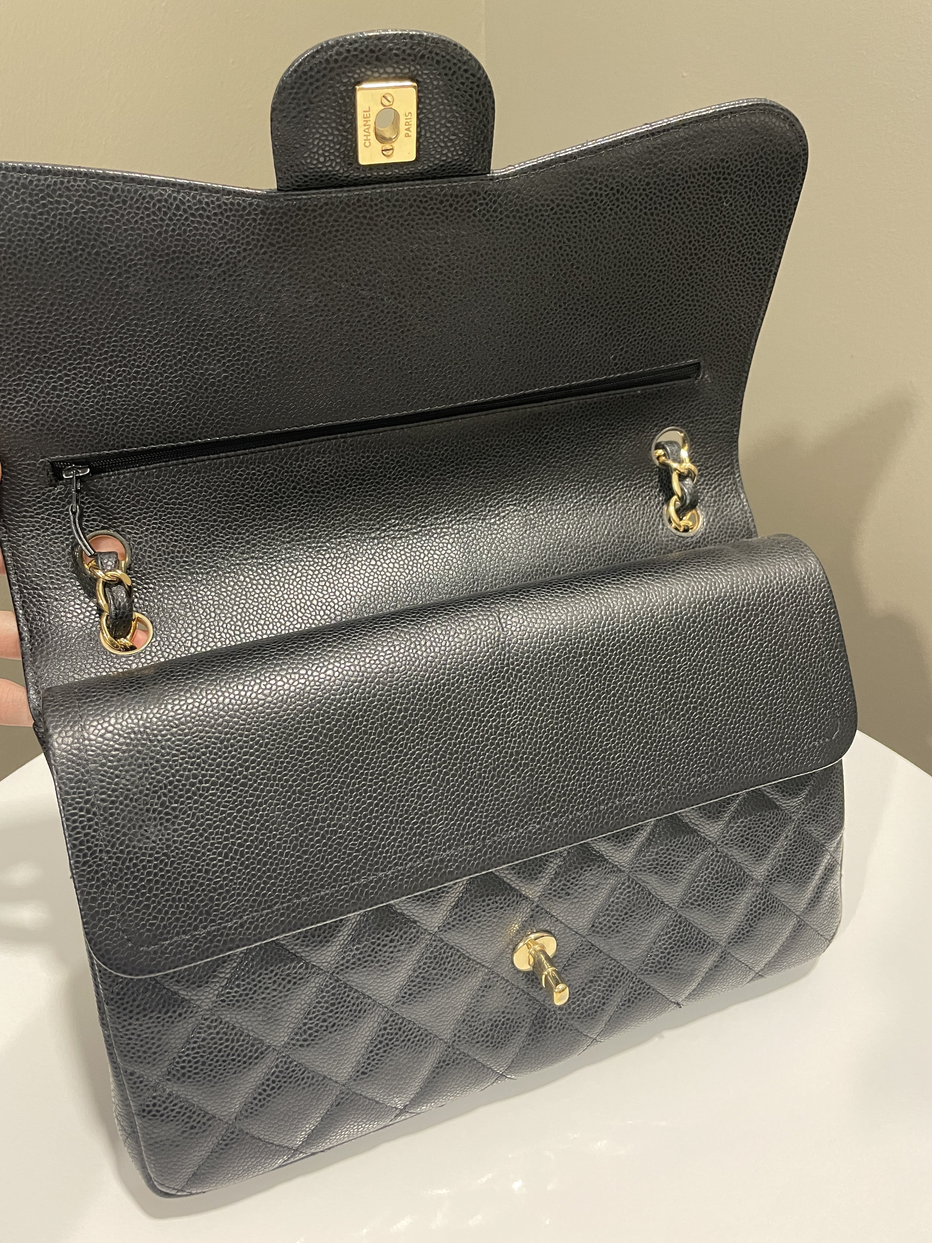 Chanel Classic Jumbo Double Flap Black Caviar