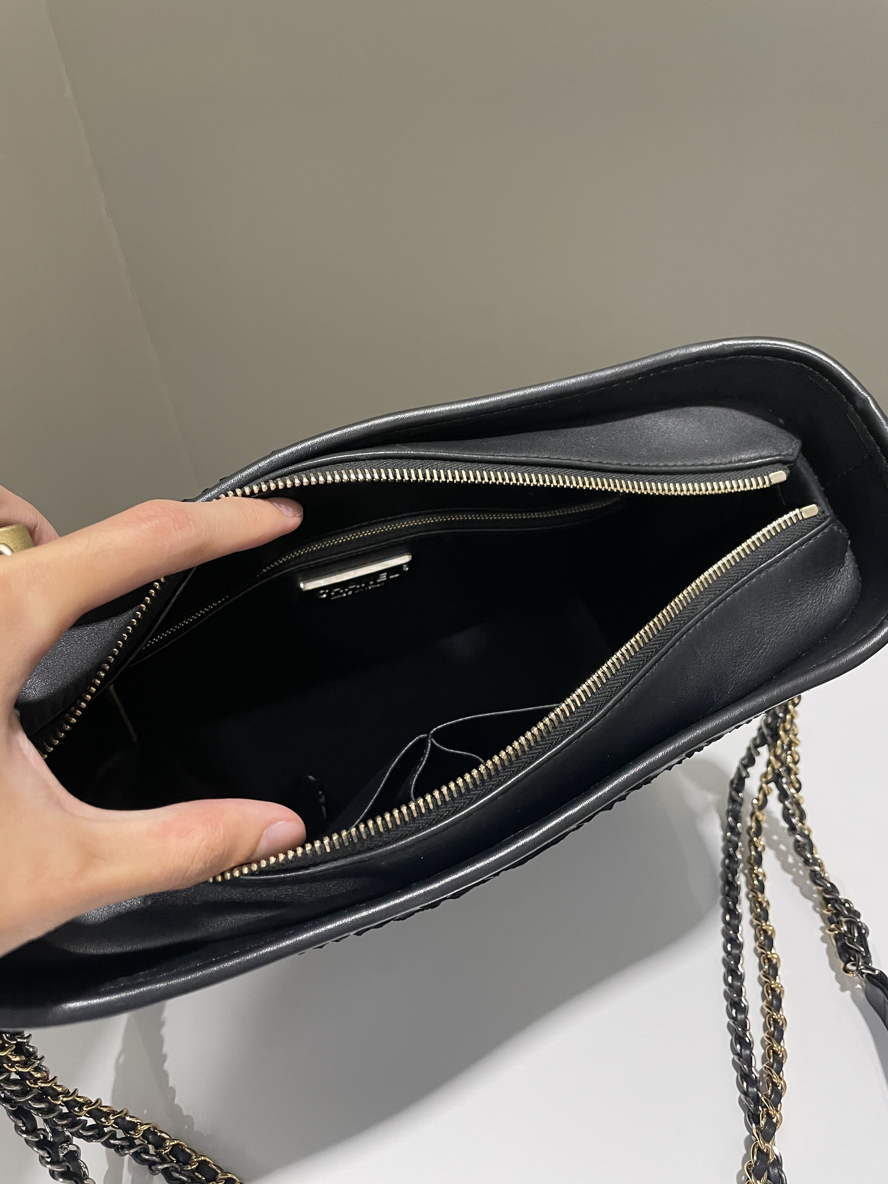 Chanel Quilted Gabrielle Hobo Black Python Calfskin