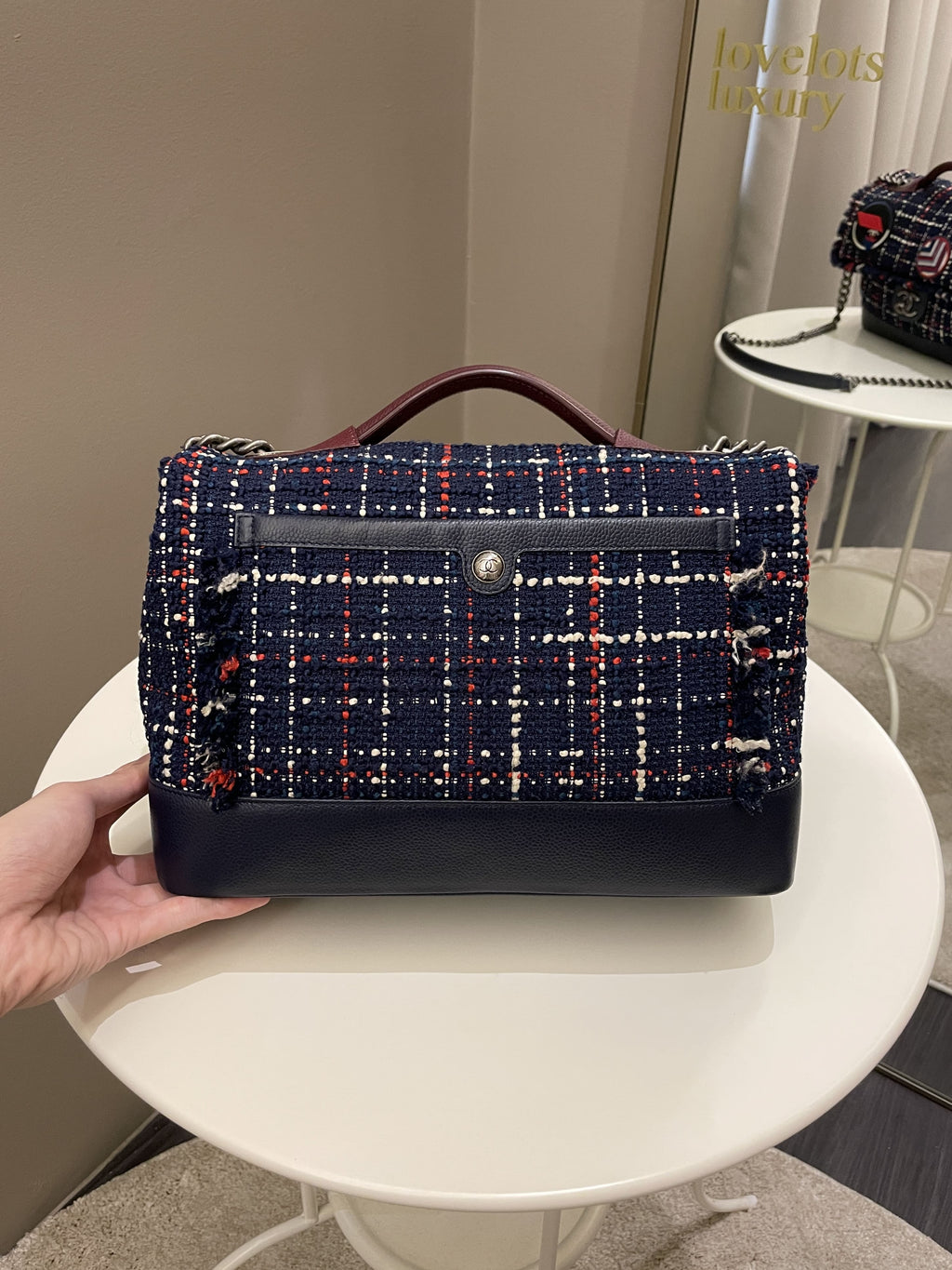 Chanel Airline Tweed Flap Bag Multicolor Tweed