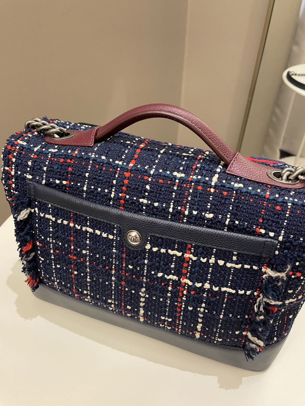 Chanel Airline Tweed Flap Bag Multicolor Tweed