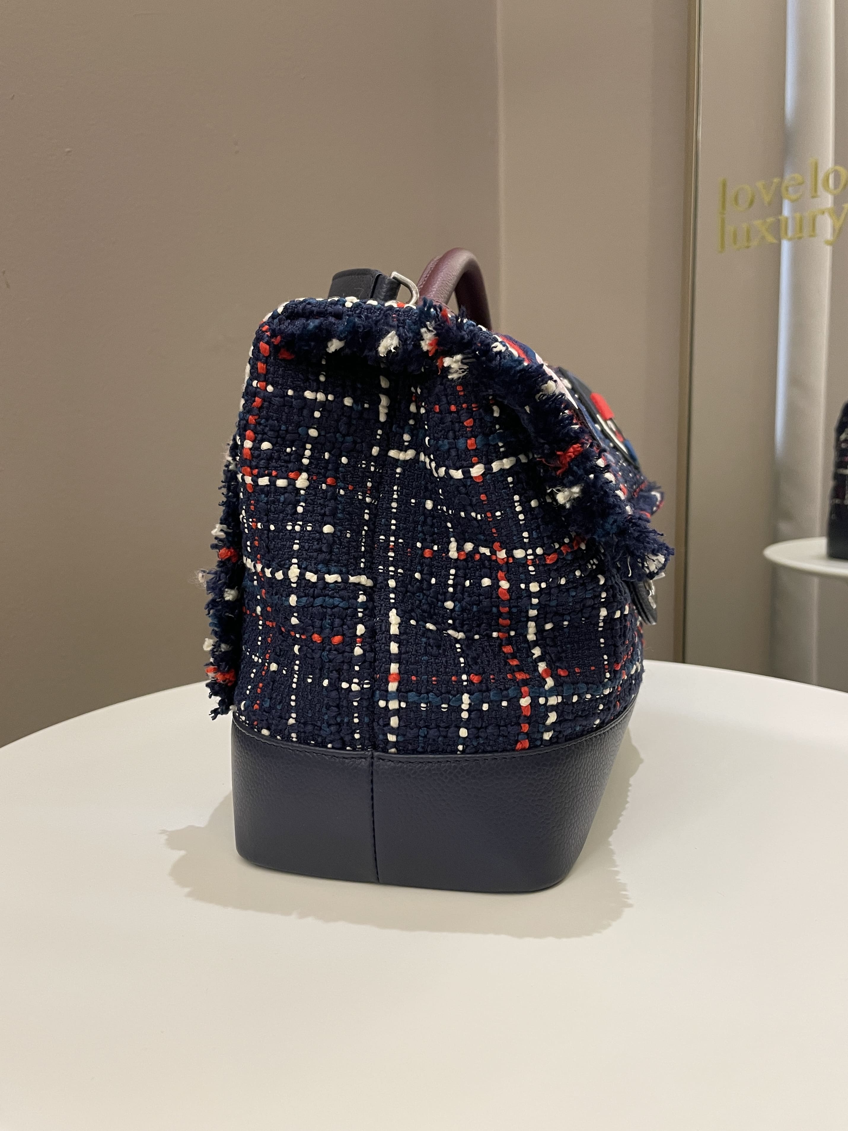 Chanel Airline Tweed Flap Bag Multicolor Tweed