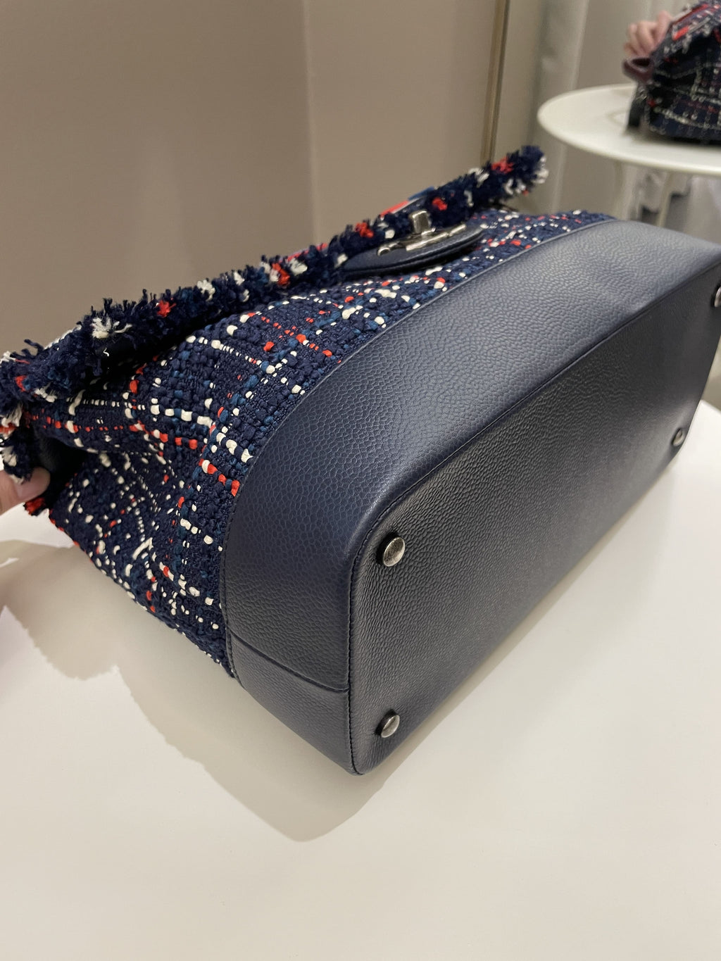 Chanel Airline Tweed Flap Bag Multicolor Tweed