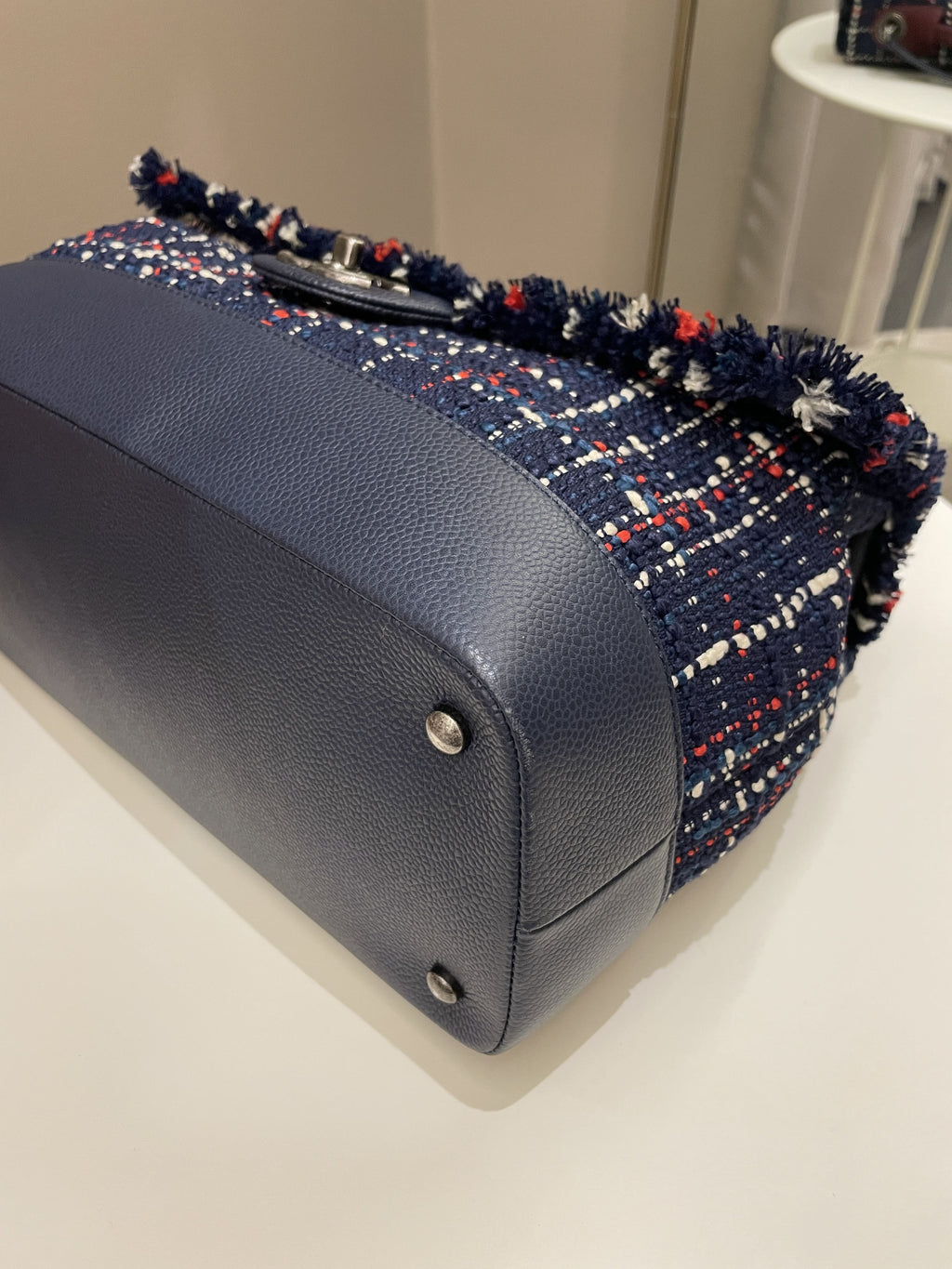 Chanel Airline Tweed Flap Bag Multicolor Tweed