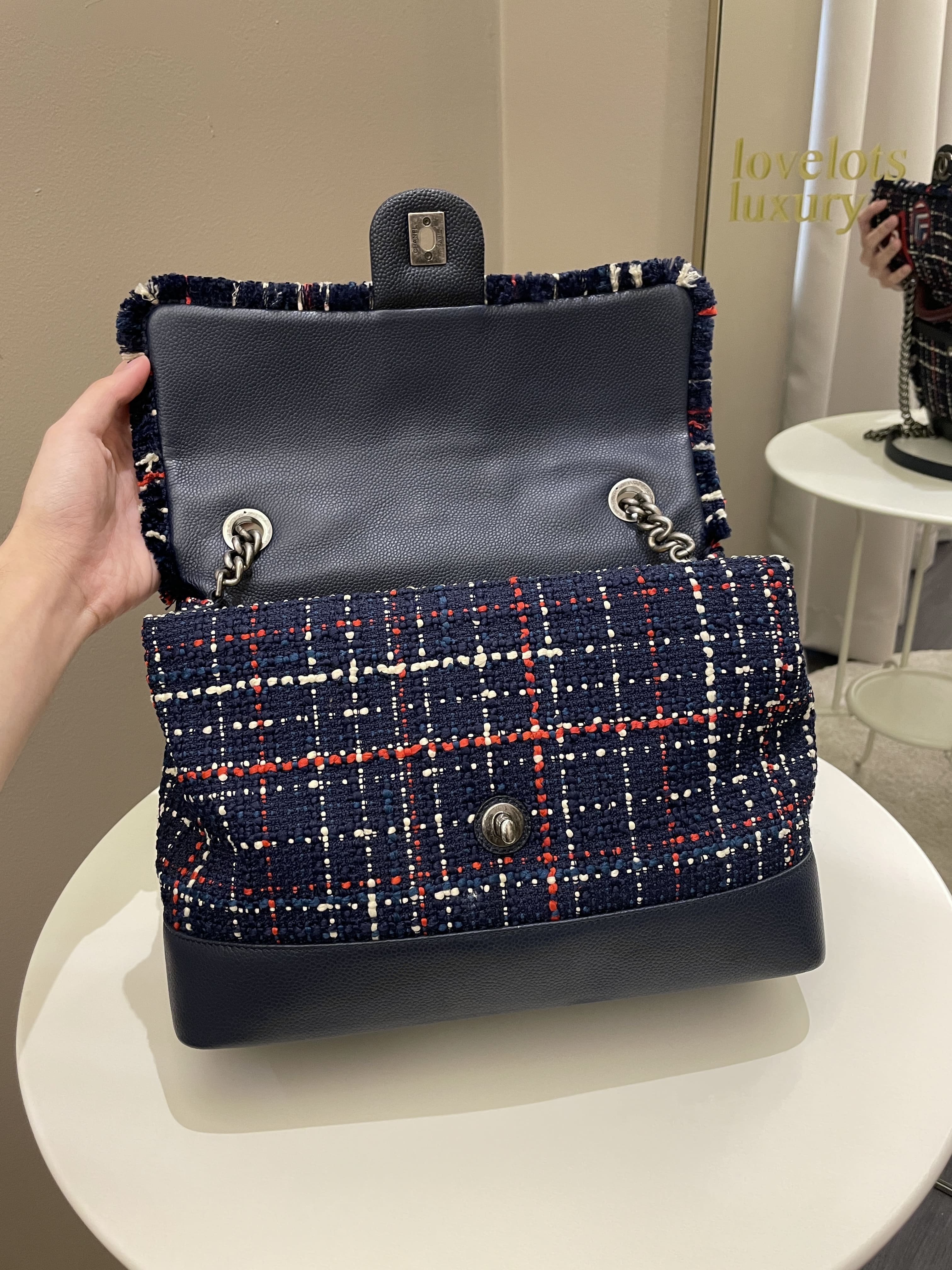 Chanel Airline Tweed Flap Bag Multicolor Tweed