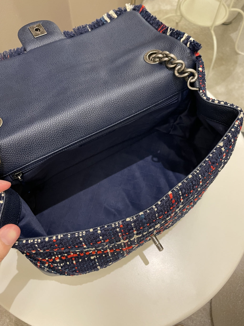 Chanel Airline Tweed Flap Bag Multicolor Tweed